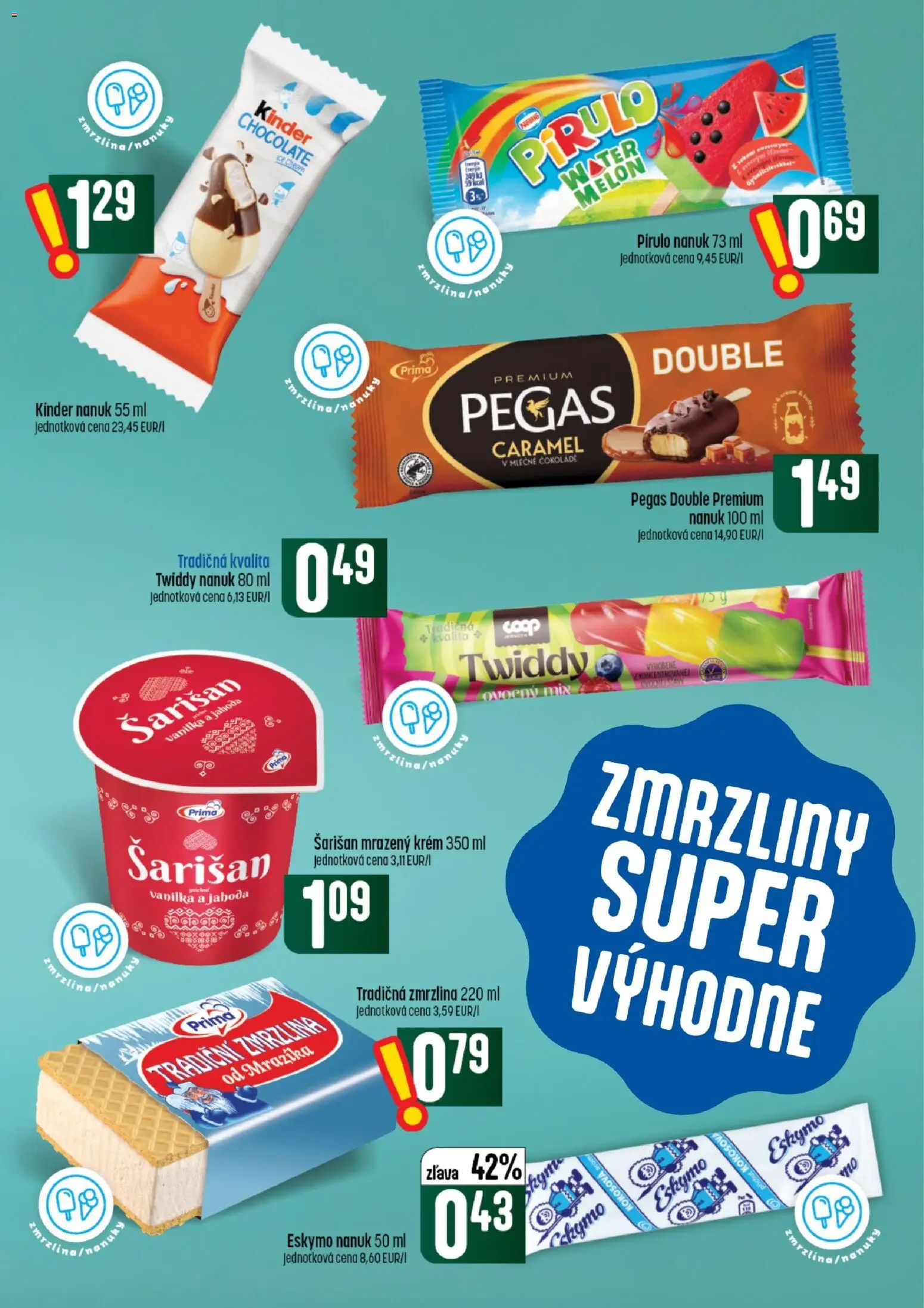 Nové COOP Jednota akcie – leták je platný od 13.08.2026 | Strana: 29 | Produkty: Kinder, Nanuk, Krém, Melón