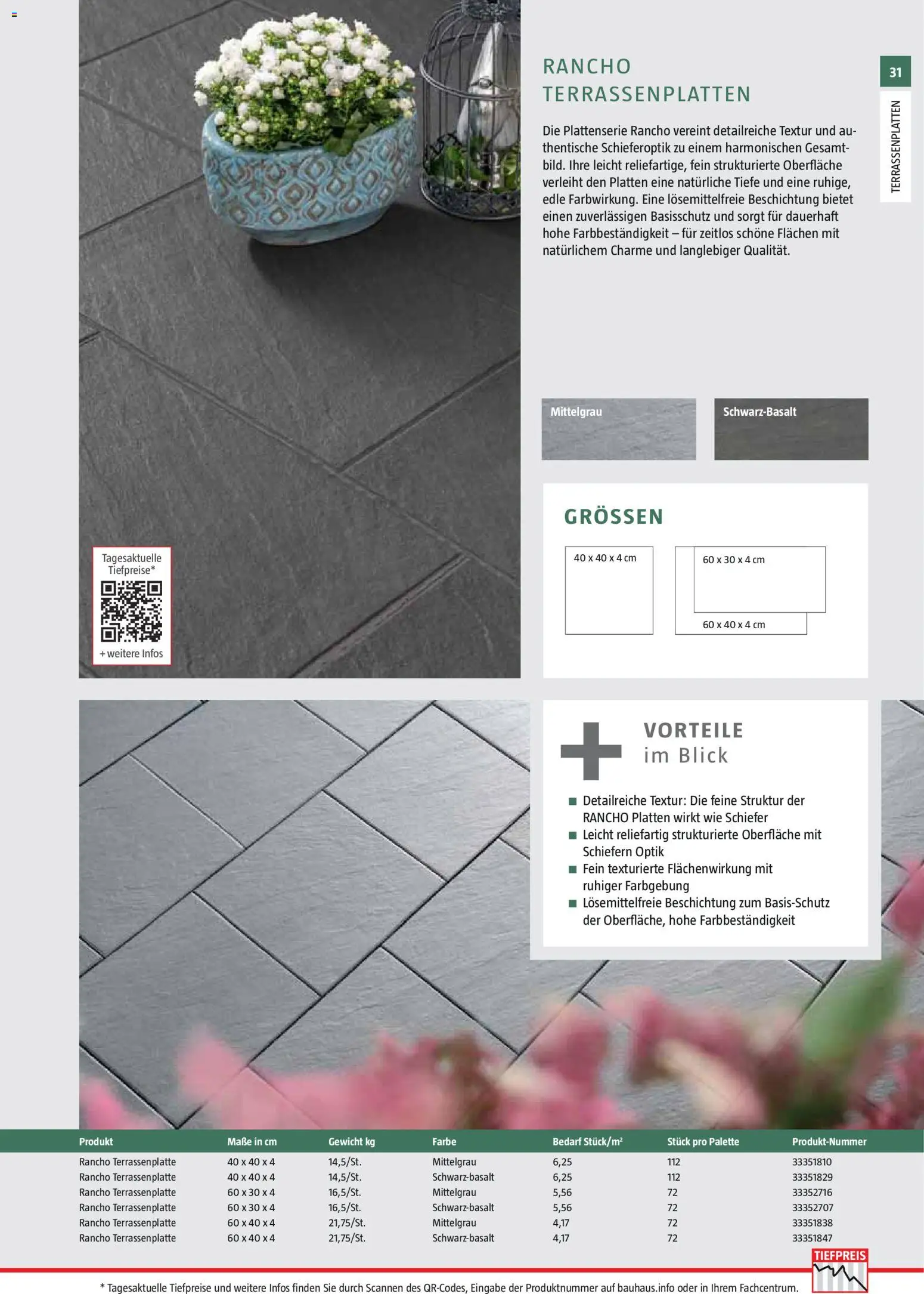 Bauhaus Gartenbaumaterialien 2026 – gültig ab 02.03.2026 | Seite: 31 | Produkte: Gewicht