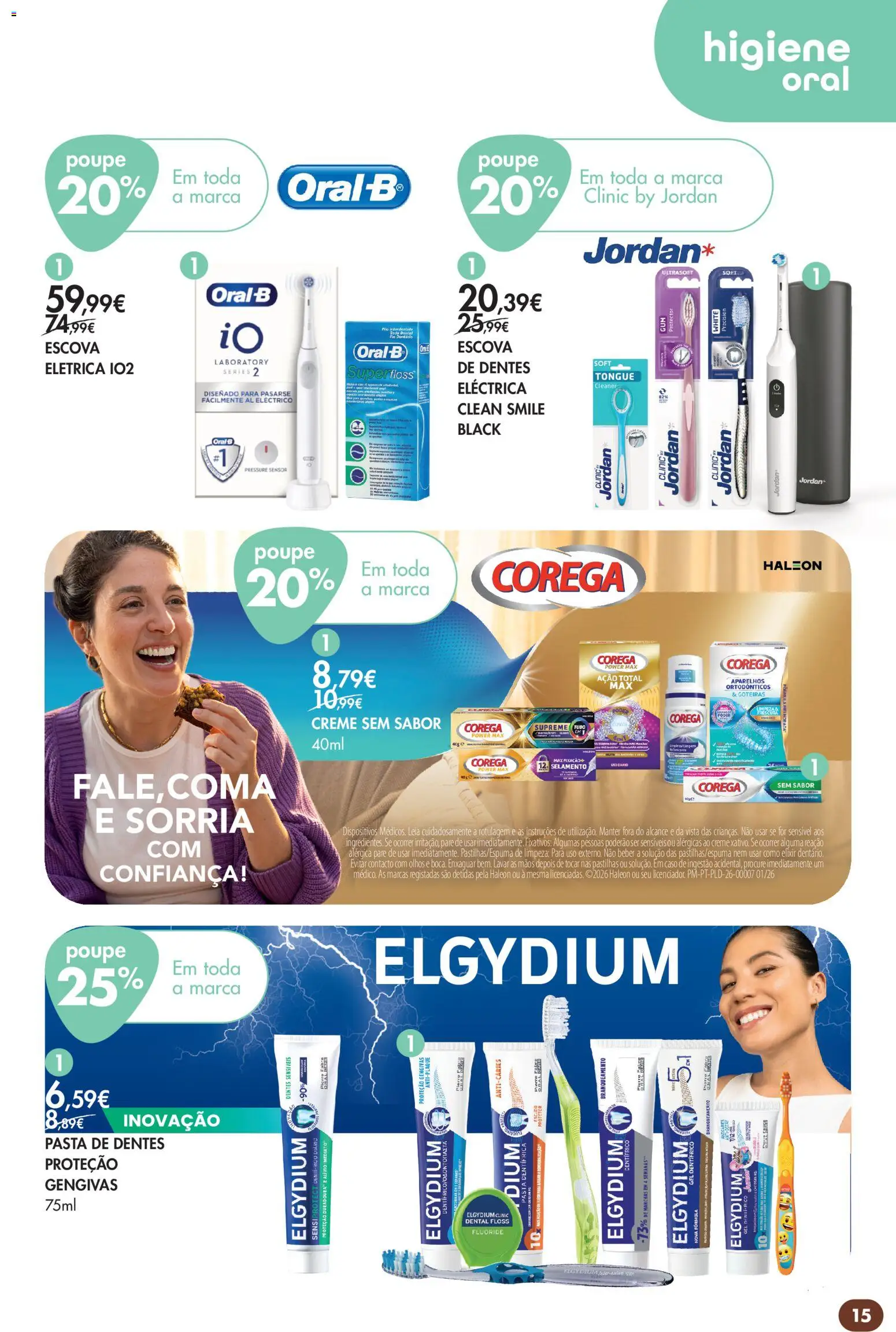 Pingo Doce folheto Bem Estar Outono Lojas │ válido de 20/10/2026 | Página: 15 | Produtos: Higiene oral, Pasta de dentes, Creme