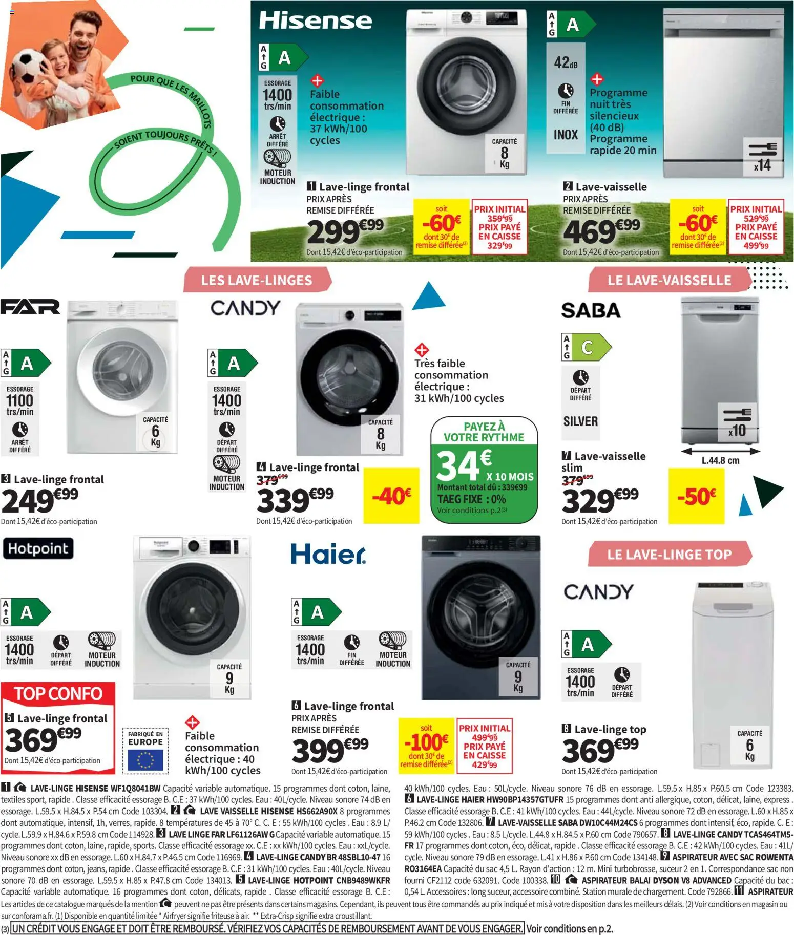 {H1} | Page: 22 | Produits: Lave linge, Sac, Aspirateur, Friteuse