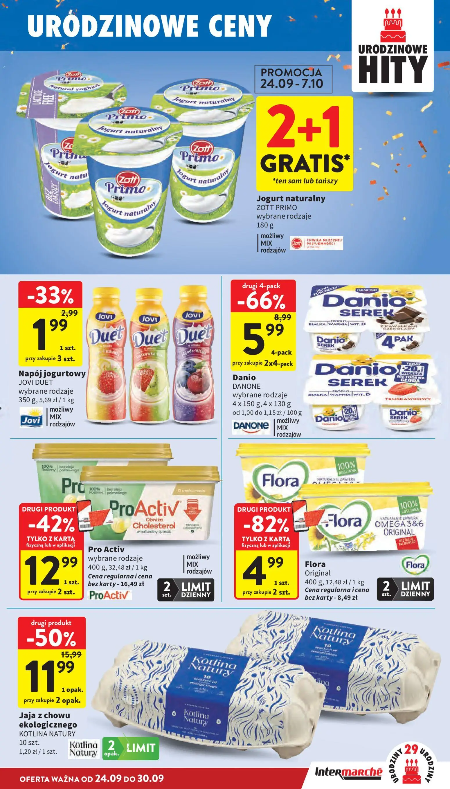 Intermarche gazetka od 24.09.2026 | Strona: 25 | Produkty: Karta, Jogurt naturalny, Jogurt, Jaja