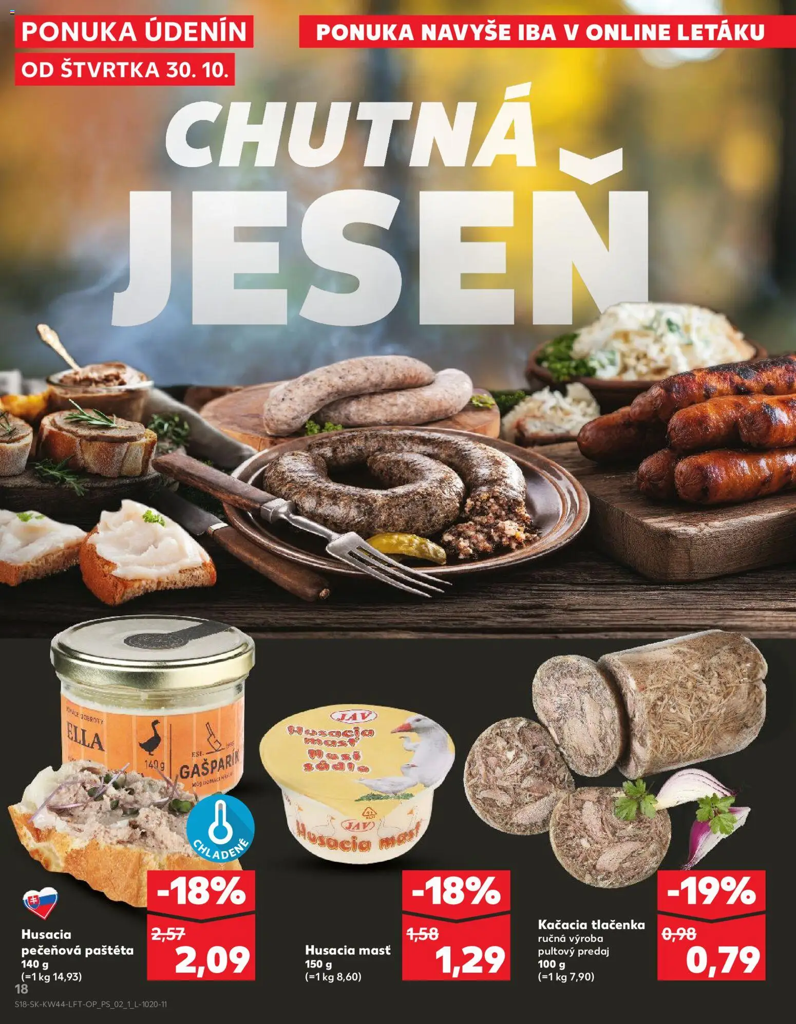 Nové Kaufland akcie – leták je platný od 30.10.2025 | Strana: 18 | Produkty: Tlačenka
