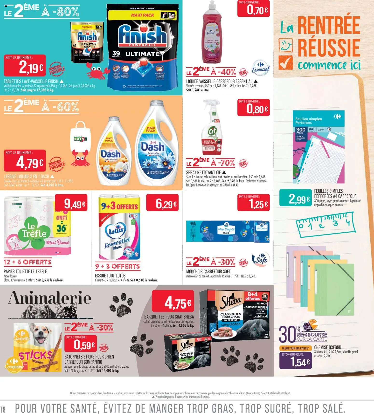 {H1} | Page: 18 | Produits: Carottes, Lenor, Thon, Lessive