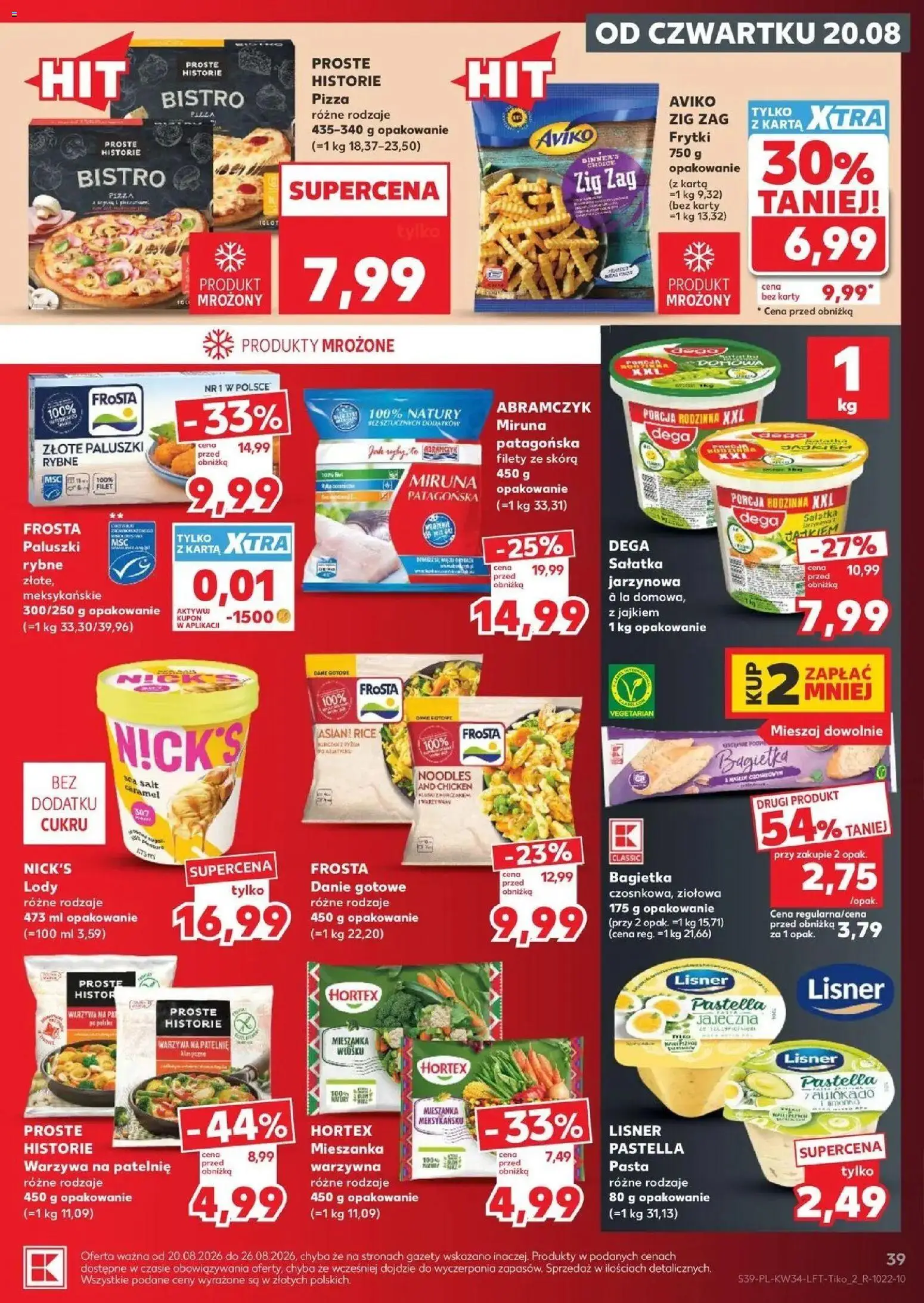 Kaufland gazetka od 20.08.2026 - od jutra PDF | Strona: 39 | Produkty: Karta, Gazety, Pizza, Lody