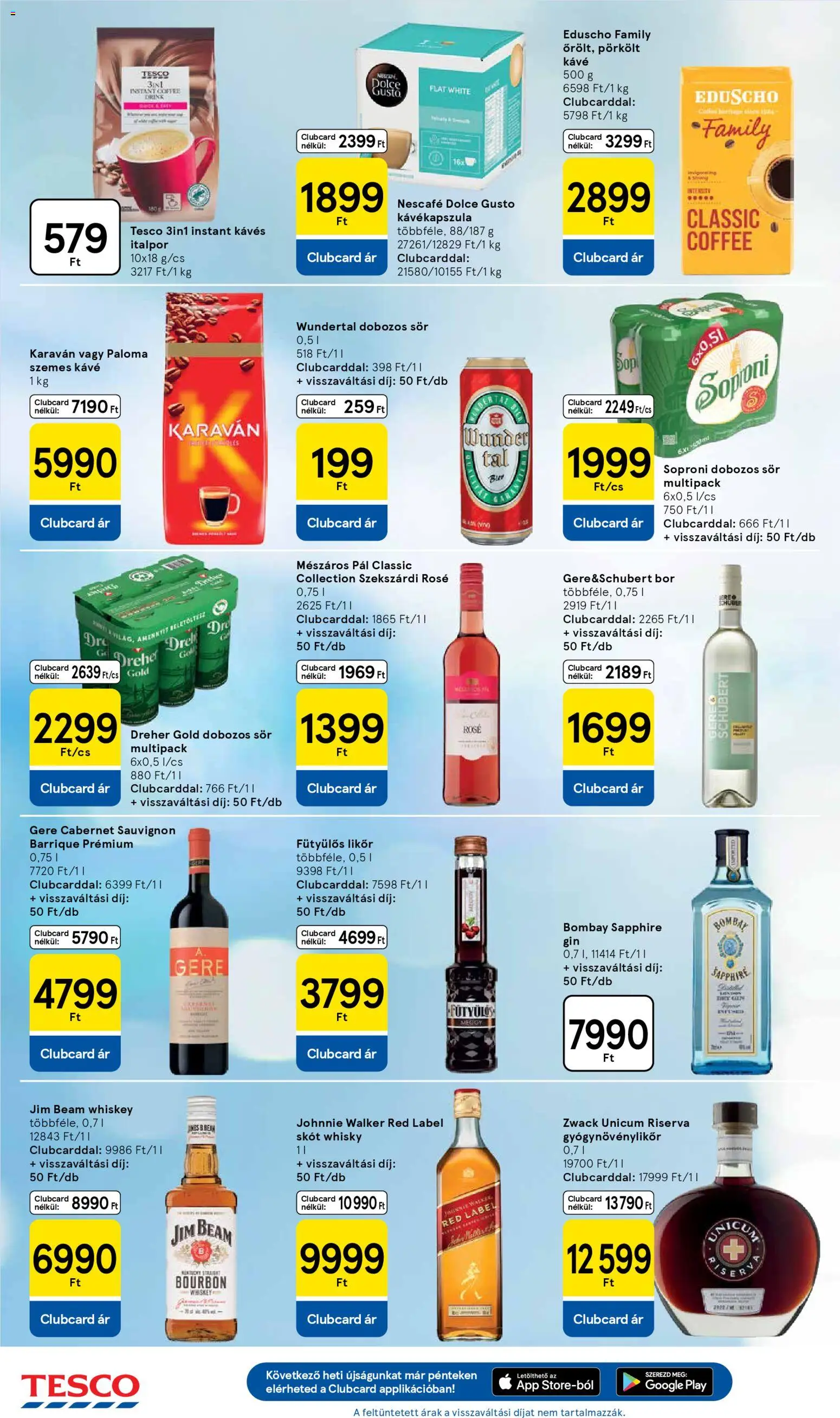 Tesco akciós ujság - amely érvényes a következő dátumtól: 2026.03.31. | Oldal: 6 | Termékek: Nescafé, Bourbon, Dobozos sör, Likőr