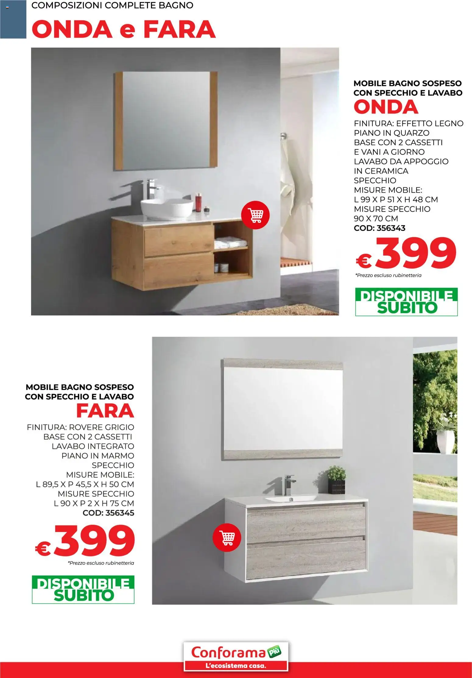 Volantino Conforama del 30/01/2026 | Pagina: 16 | Prodotti: Mobile, Bagno, Specchio
