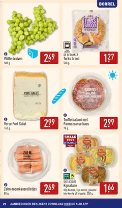 Aldi folder - Buiten eten - Voorbeeld van een folder van Aldi, geldig van 04.05.2026 | Pagina: 29 | Producten: Kaas, Salami, Zalm, Komijn