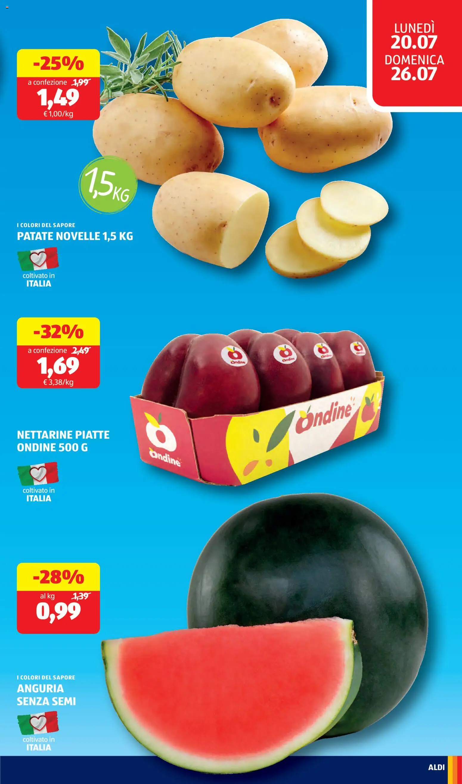 Volantino Aldi del 20/07/2026 | Pagina: 9 | Prodotti: Patate, Anguria