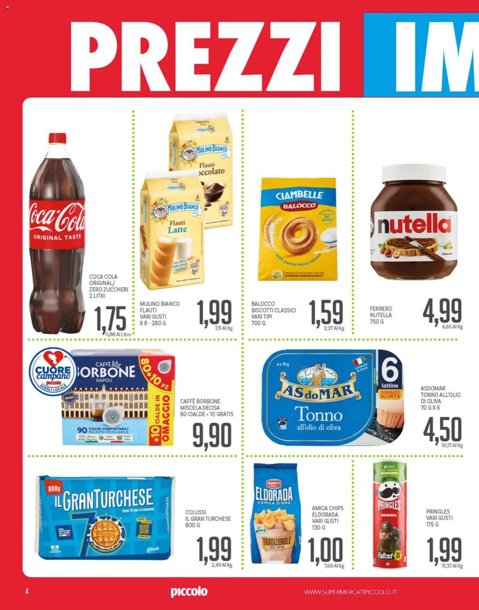 Volantino Piccolo del 15.06.2026 | Pagina: 4 | Prodotti: Ciambelle, Tè, Panna, Coca Cola