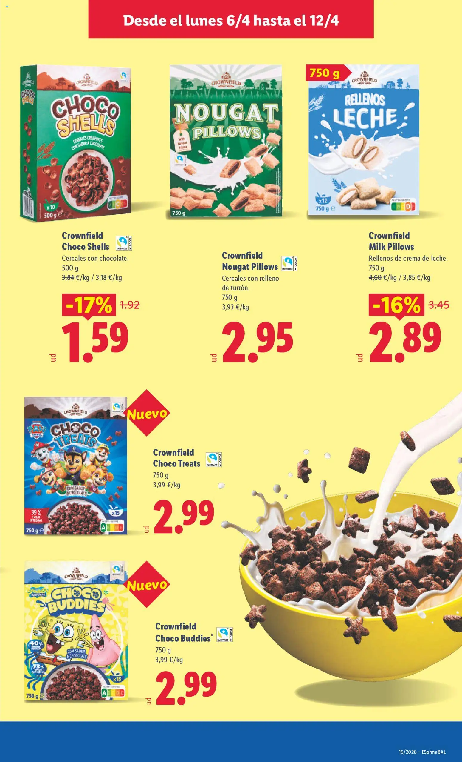 Lidl folleto │ válido desde el 06.04.2026 | Página: 15 | Productos: Leche, Chocolate, Cereales, Crema