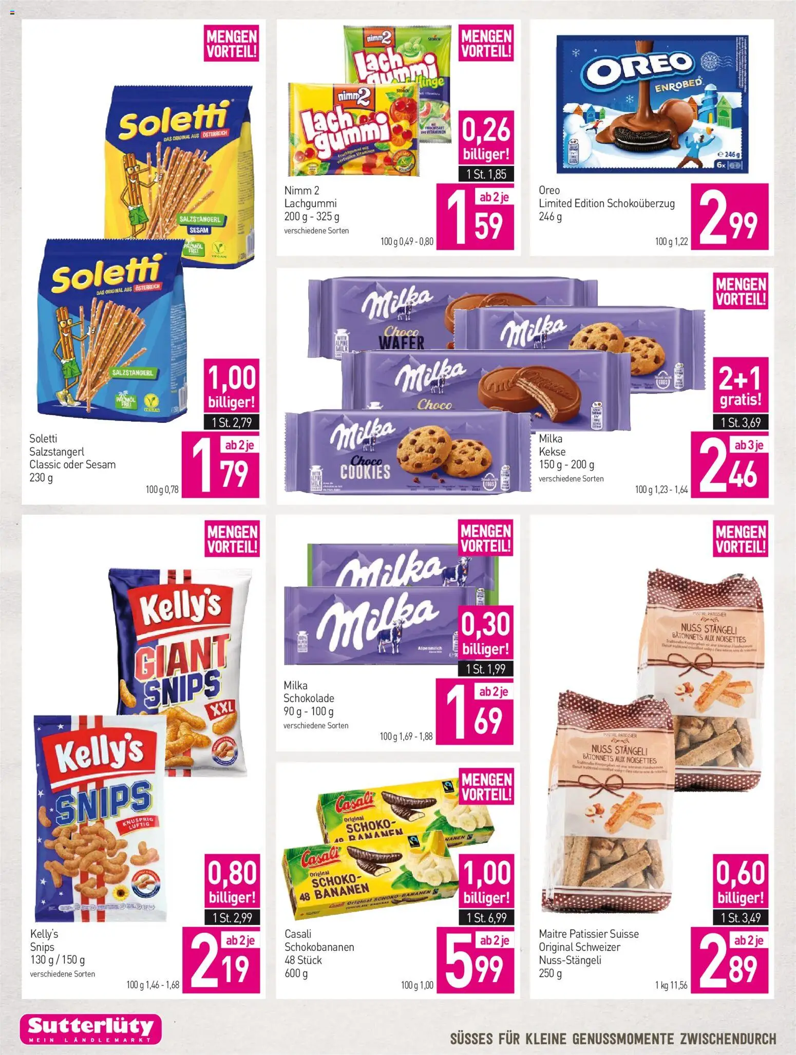 Sutterlüty Flugblatt gültig ab 08.10.2026 | Seite: 20 | Produkte: Kekse, Schokolade, Bananen