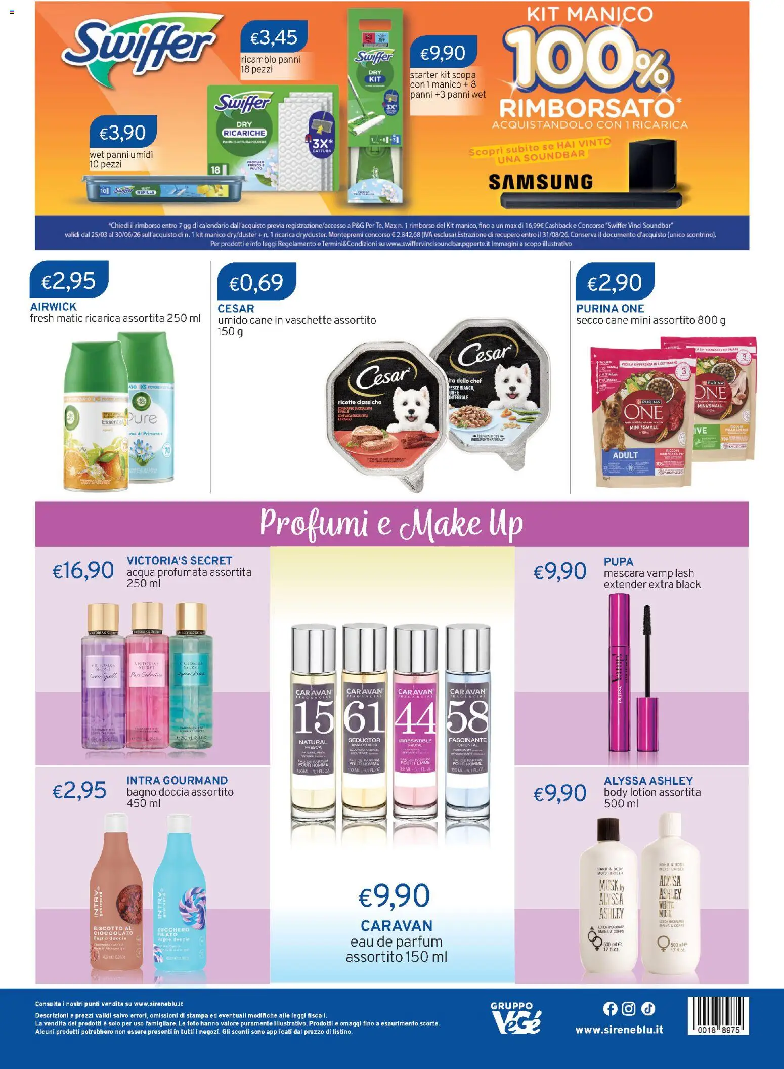 Volantino Sirene Blu del 19.05.2026 | Pagina: 4 | Prodotti: Mascara, Pesce, Scopa, Samsung
