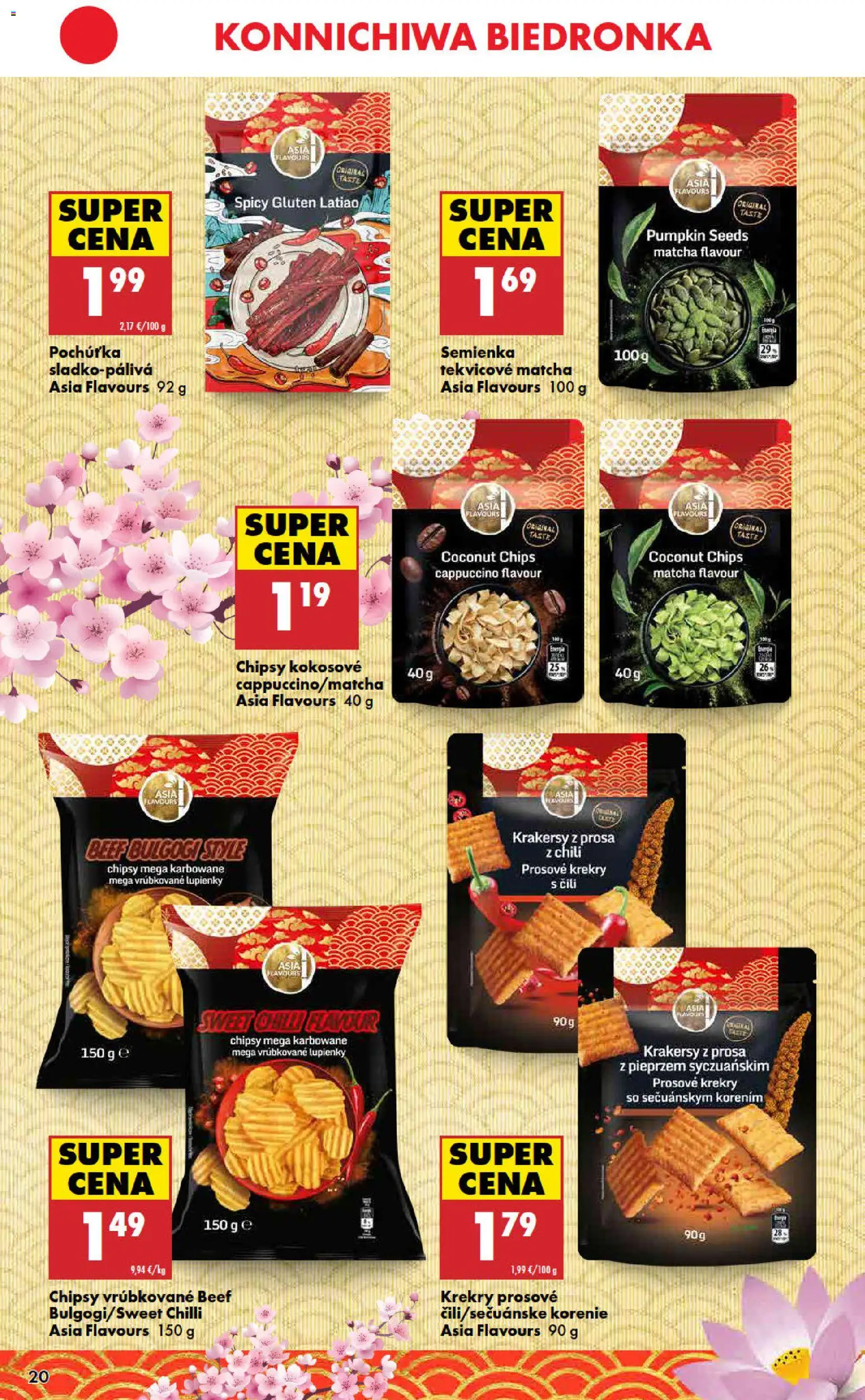 Nové Biedronka akcie – leták je platný od 27.08.2026 | Strana: 20 | Produkty: Chilli, Krekry, Chipsy, Cappuccino
