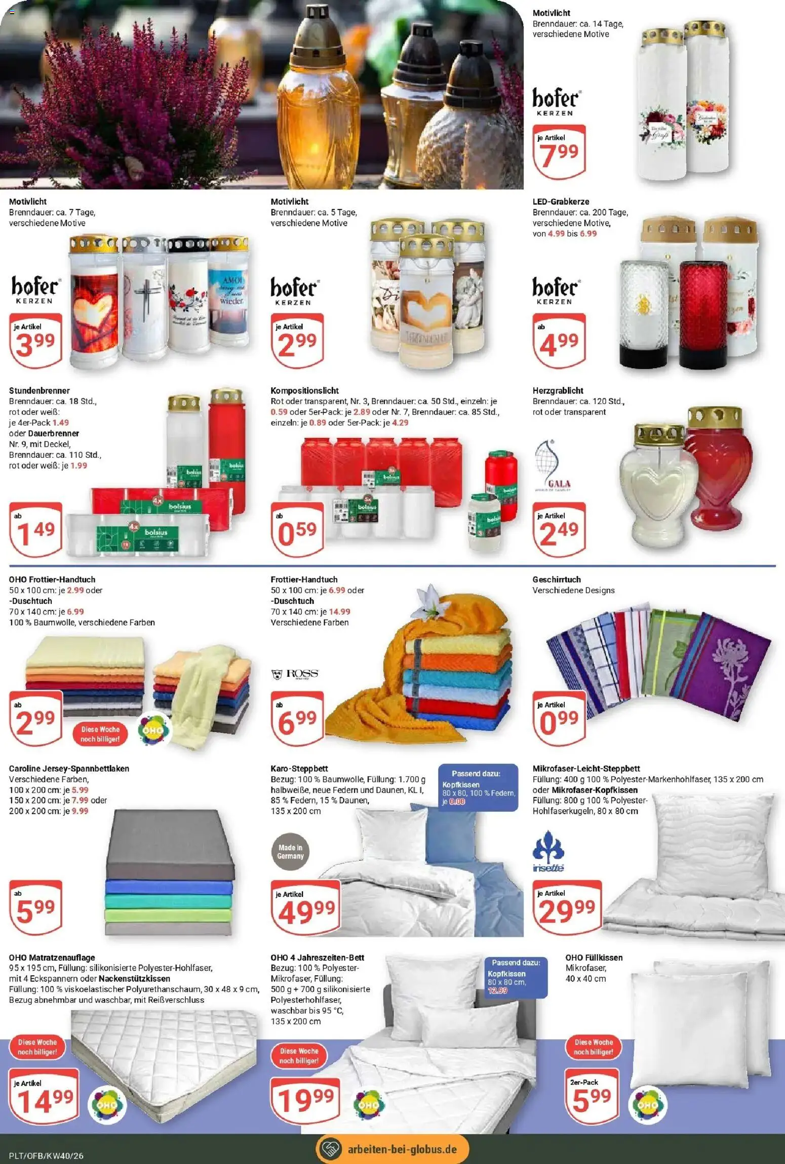 Globus Prospekt Plattling (ab 28.09.2026) » Angebote online | Seite: 26 | Produkte: Kopfkissen