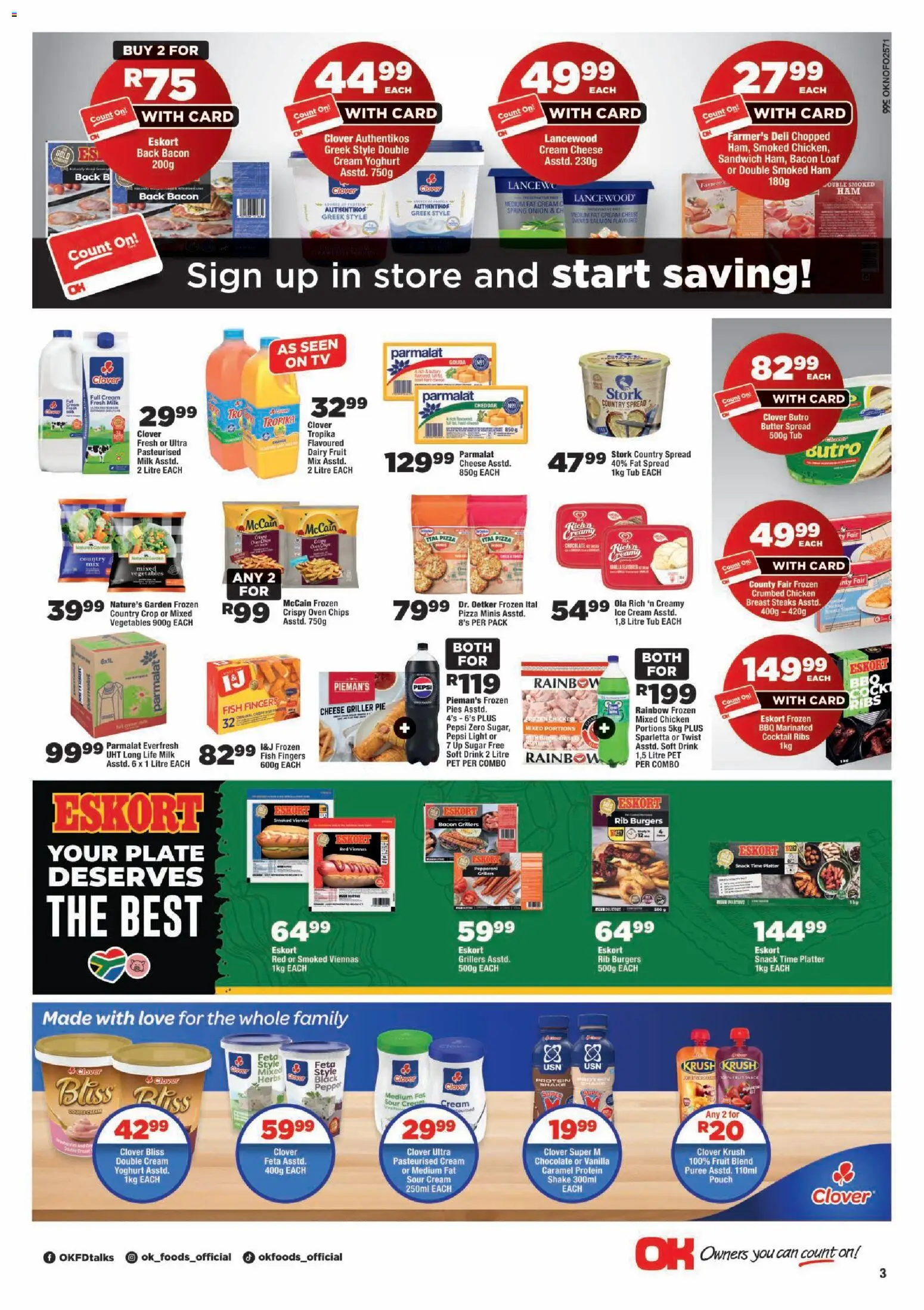 New OK Foods catalogue – valid from 23/09/2026 | Page: 3 | Products: Vanilla, Ribs, Pizza, Herbs