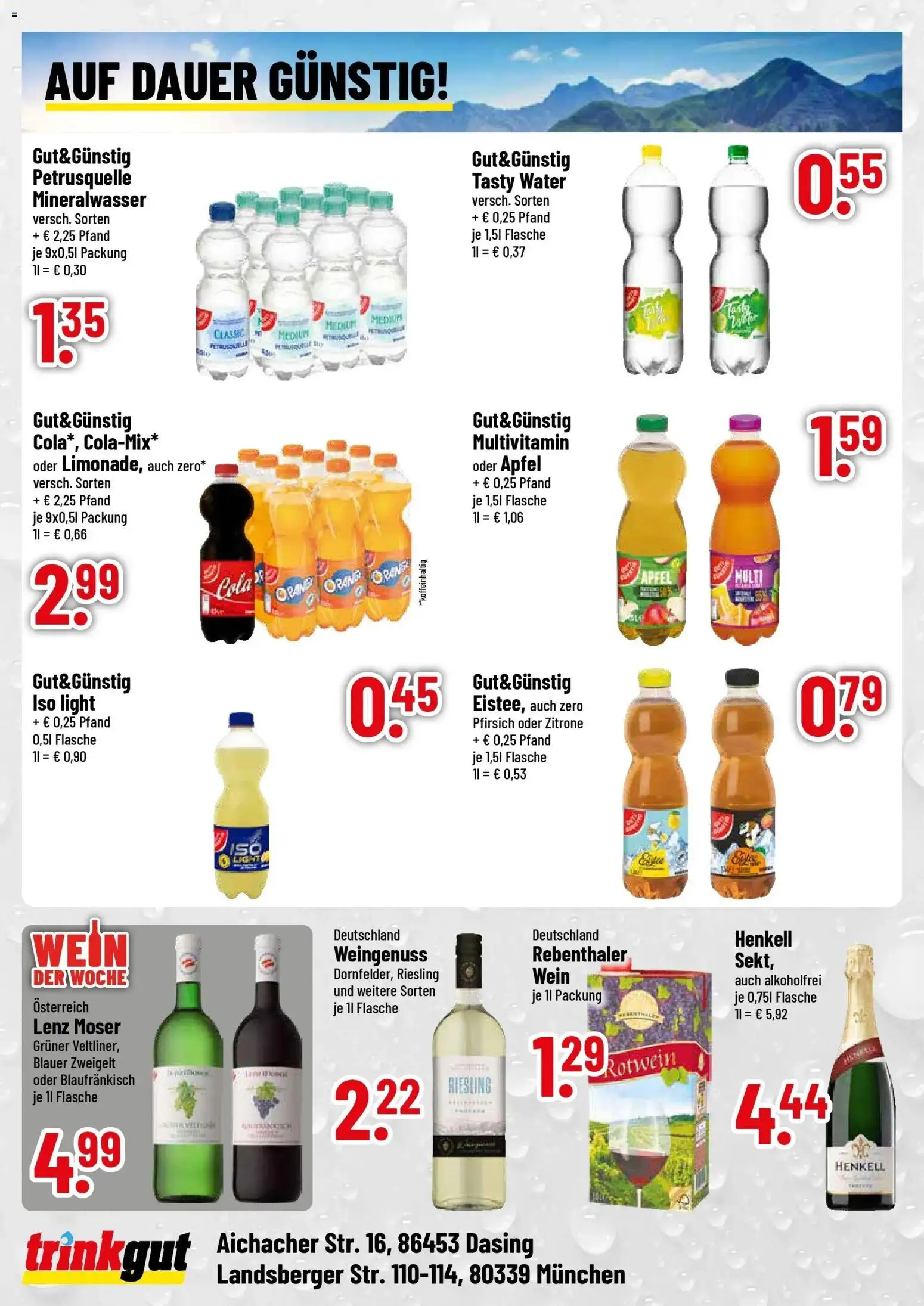 Trinkgut Prospekt Dasing (ab 07.09.2026) » Angebote online | Seite: 4 | Produkte: Cola, Zitrone, Pfirsich, Wein