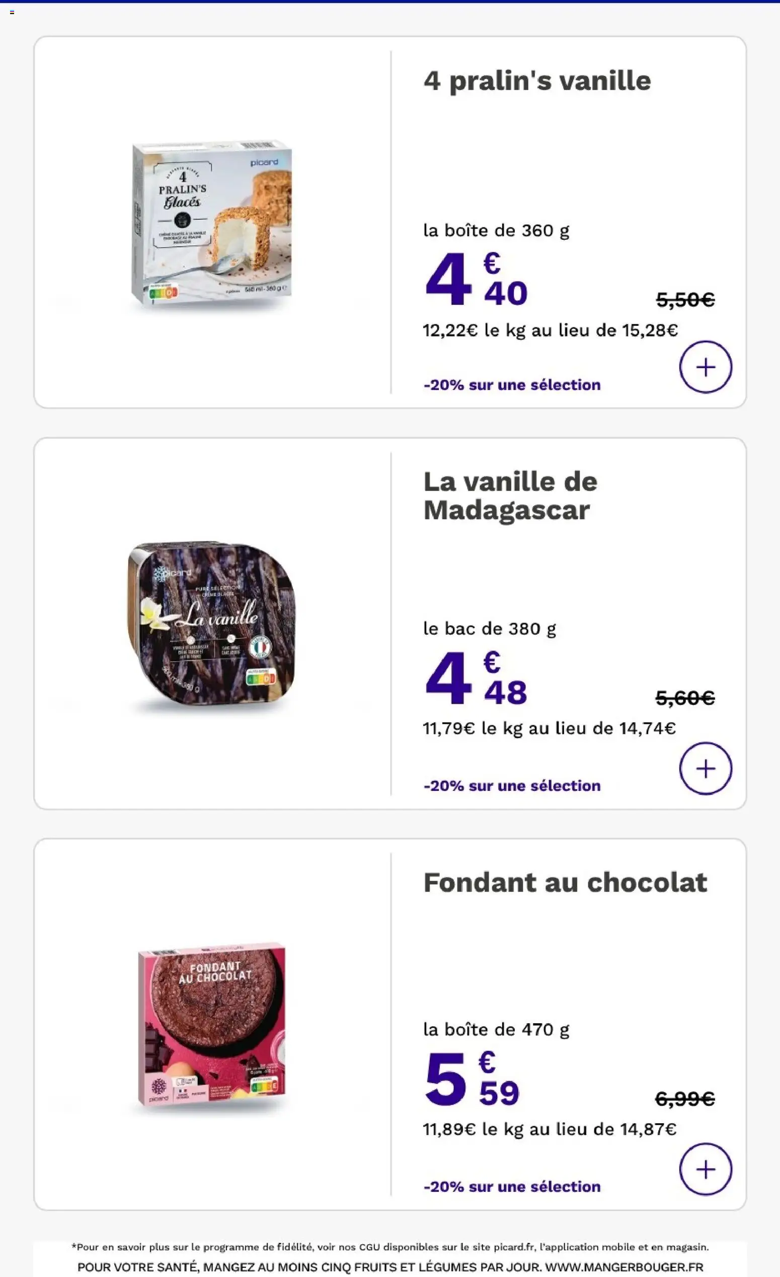 {H1} | Page: 30 | Produits: Glaces, Vanille, Fondant au chocolat, Chocolat