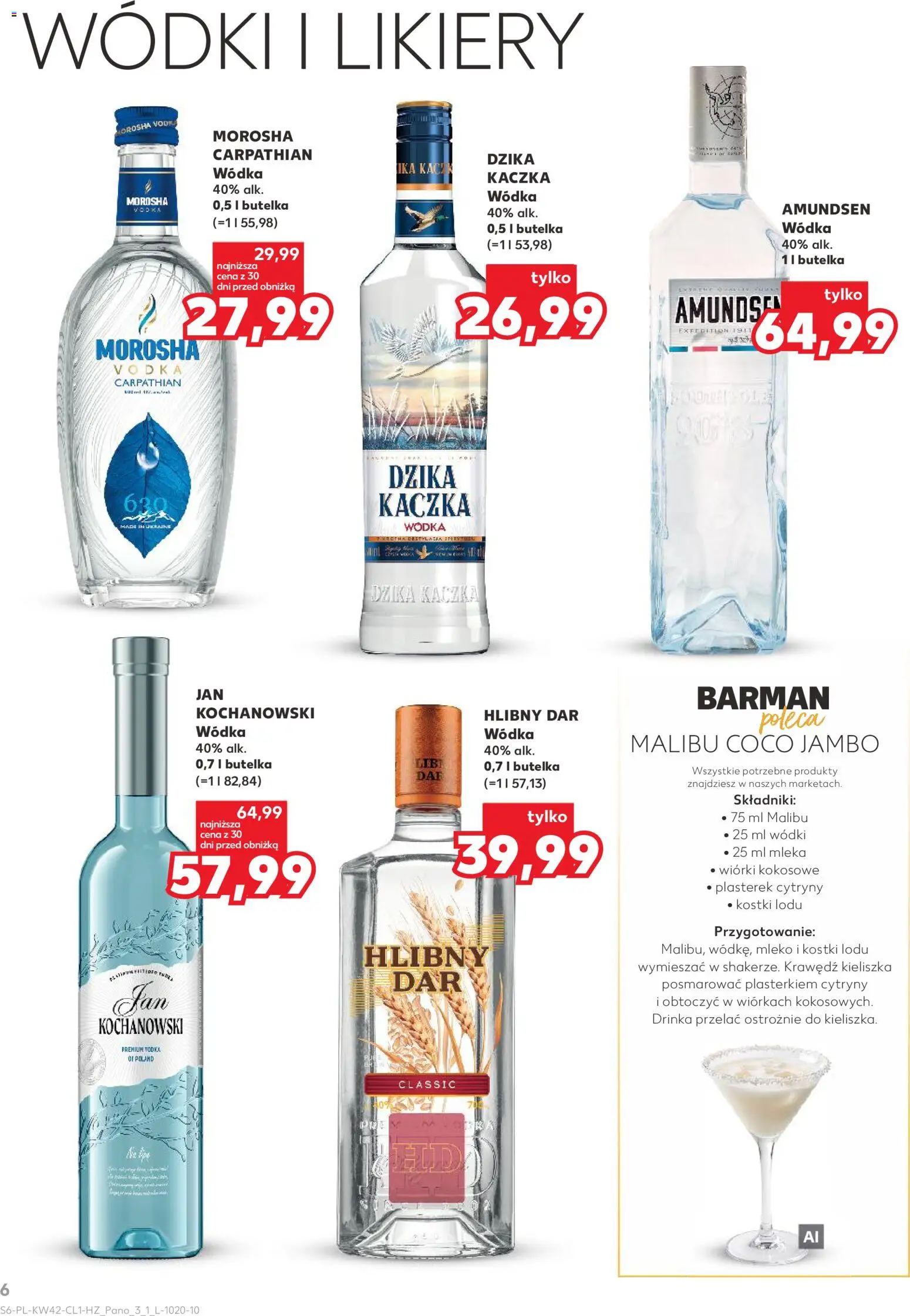 Kaufland Polsko leták - Barek od 15.10.2026 | Strana: 6 | Produkty: Mléko, Vodka, Malibu