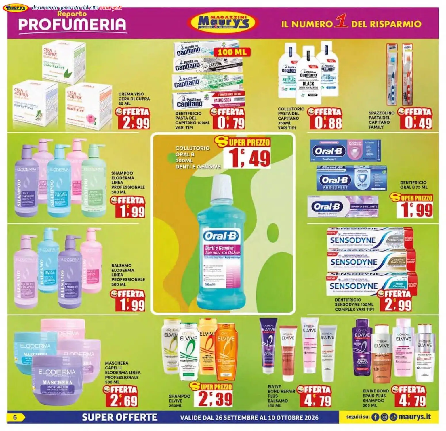 Volantino Maury's del 26/09/2026 | Pagina: 6