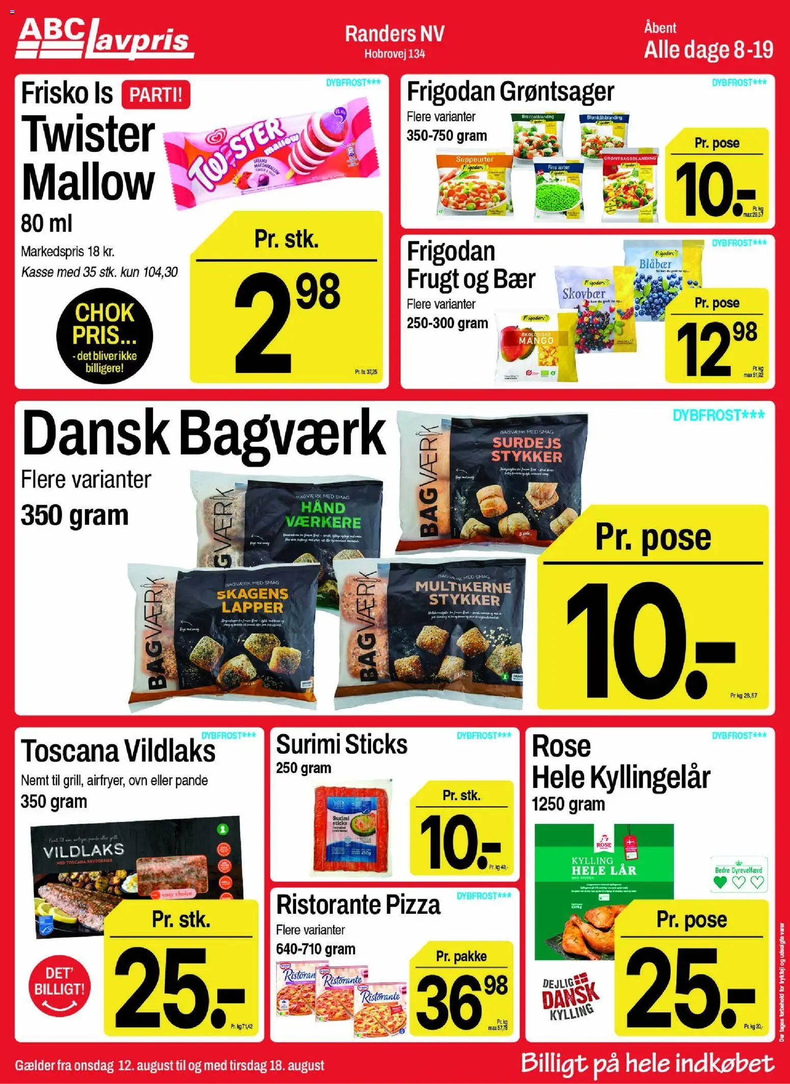 Abc Lavpris tilbudsavis – gyldig fra 12/08/2026 | Side: 6 | Produkter: Blåbær, Pizza, Is, Ovn