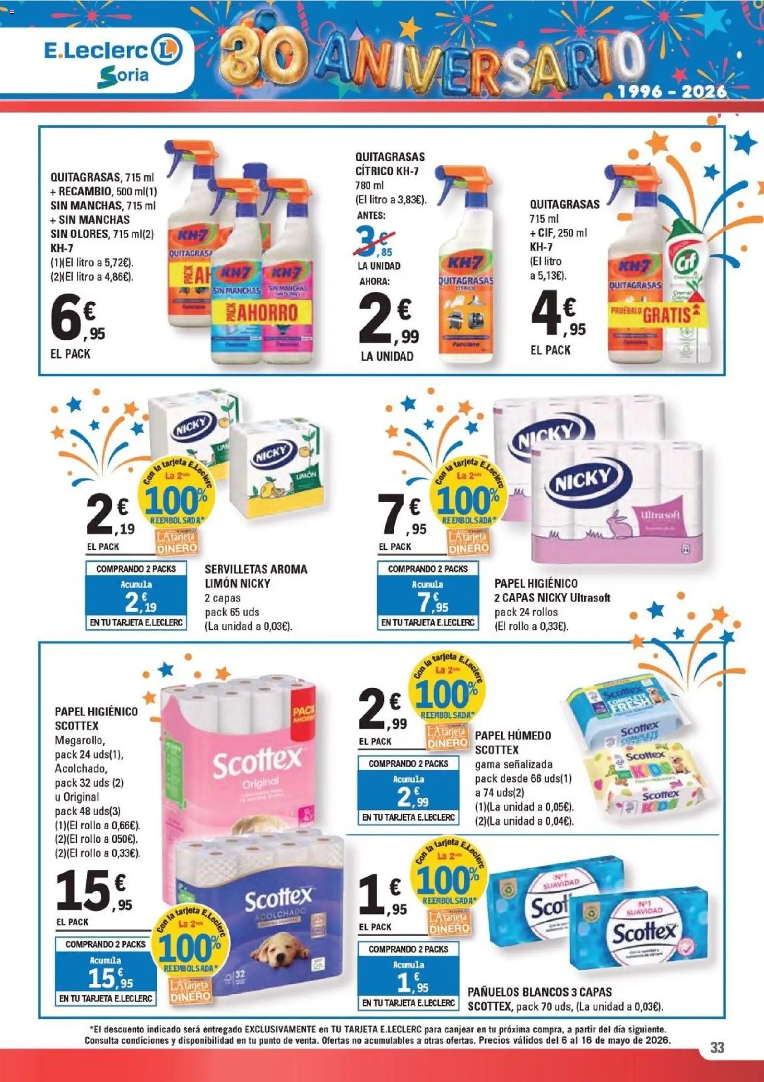E.Leclerc Soria │ válido desde el 06.05.2026 | Página: 33 | Productos: Papel higienico
