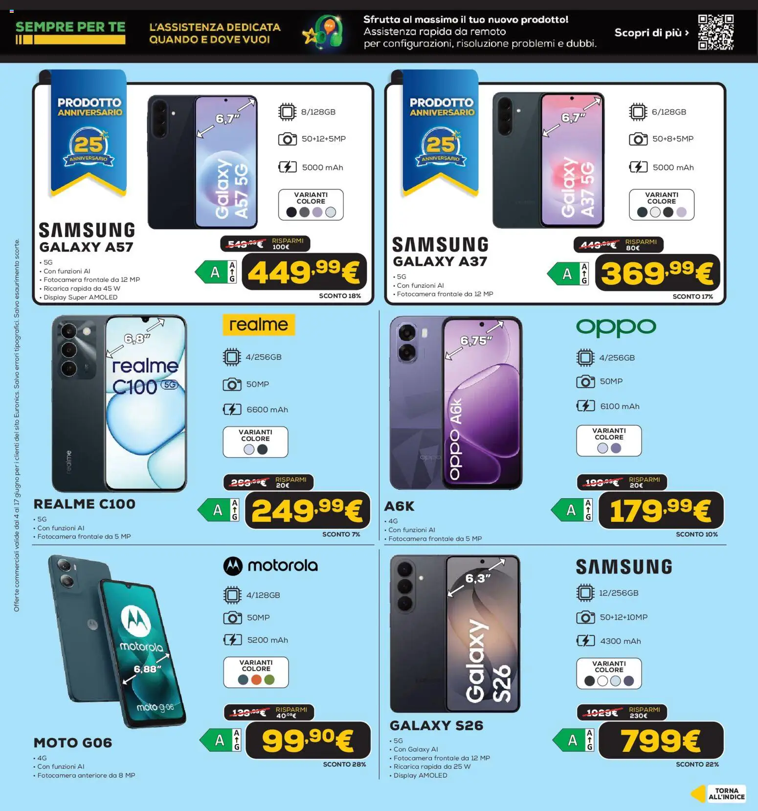 Volantino Euronics del 04.06.2026 | Pagina: 6 | Prodotti: Samsung Galaxy, Tè, Fotocamera, Samsung