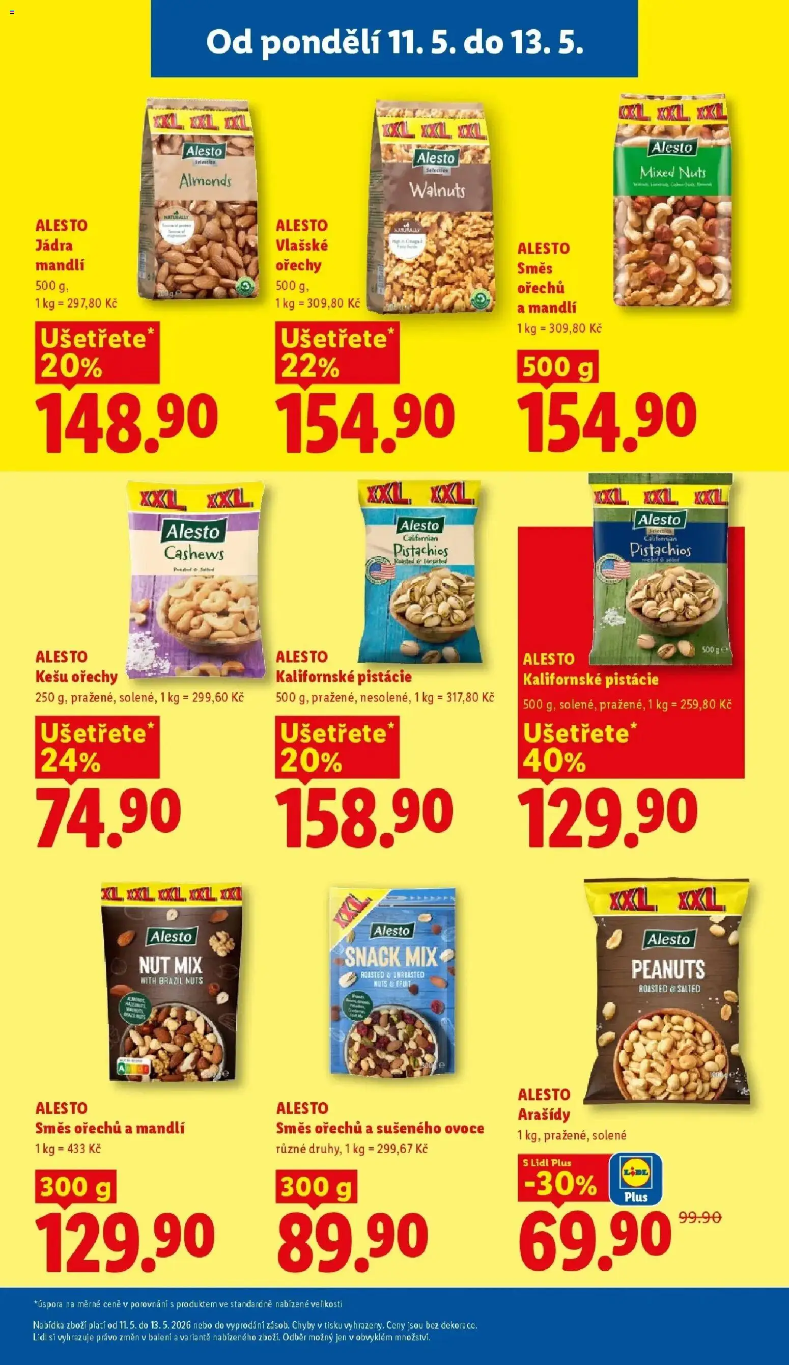 Lidl aktuální leták od 11.05.2026 | Strana: 23 | Produkty: Kešu, Ořechy, Arašídy, Vlašské ořechy