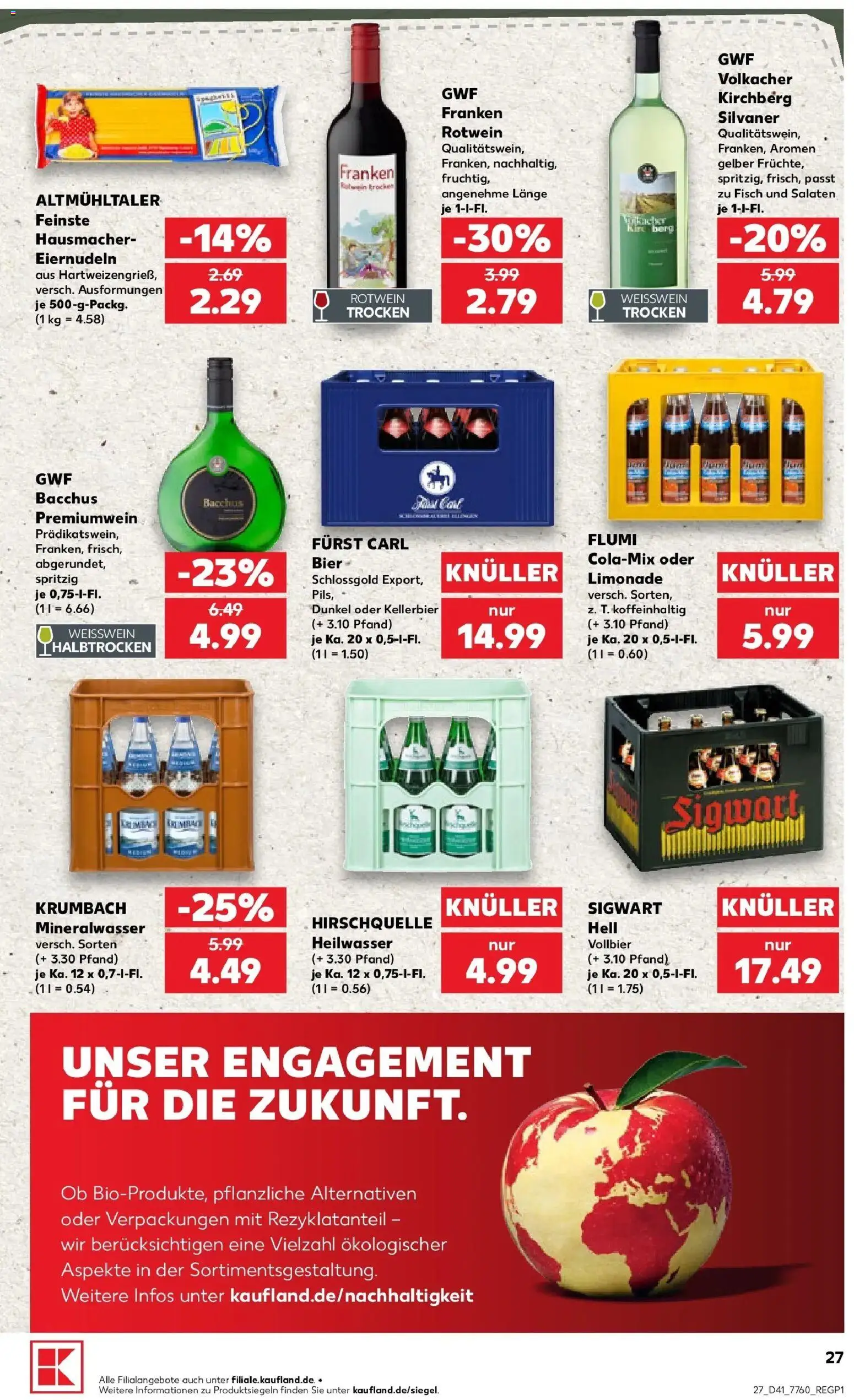 Prospekt Kaufland ab 08.10.2026 » Angebote Online zum Blättern | Seite: 27 | Produkte: Bier, Rotwein, Limonade, Fisch