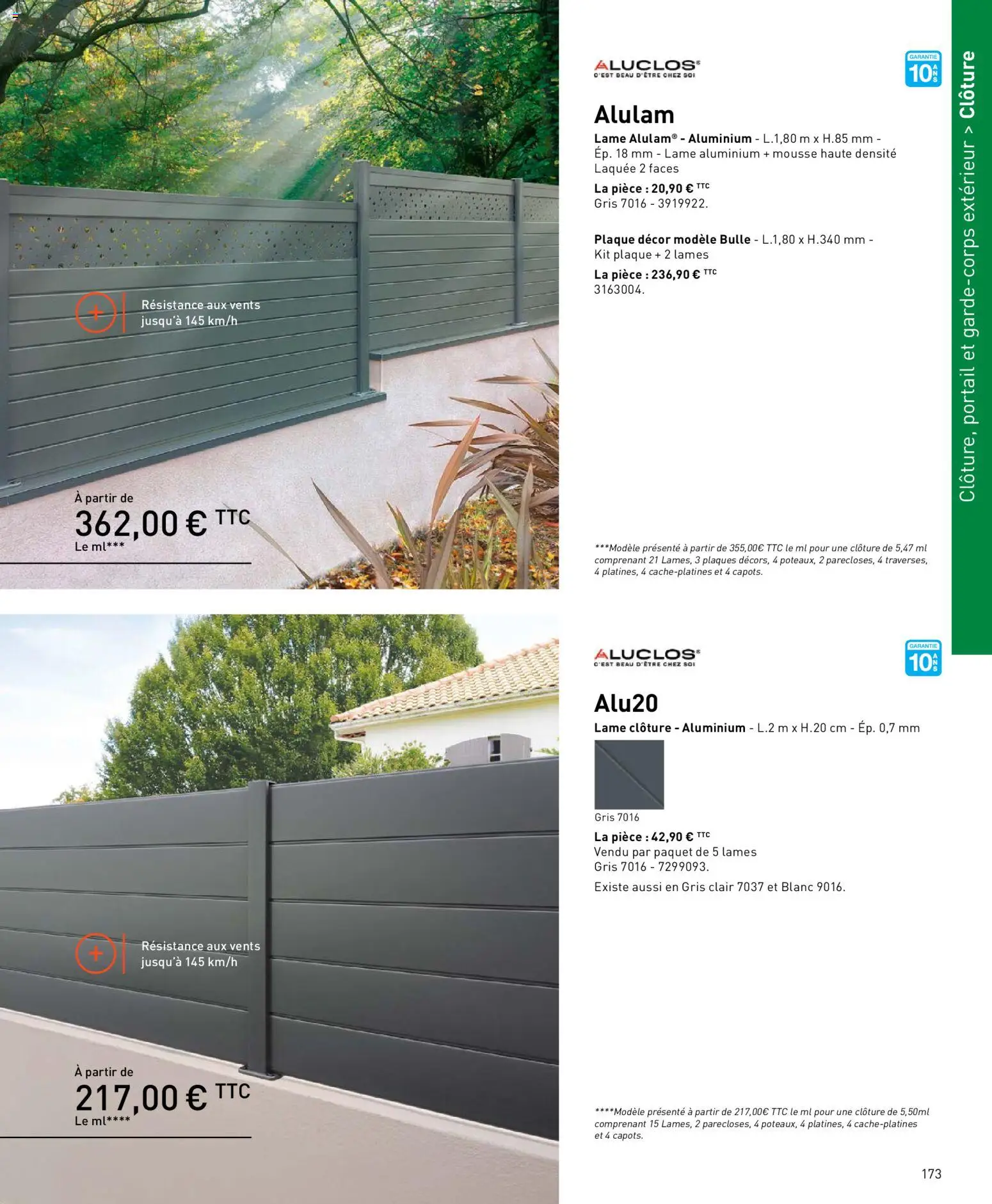 {H1} | Page: 173 | Produits: Mousse, Portail, Clôture