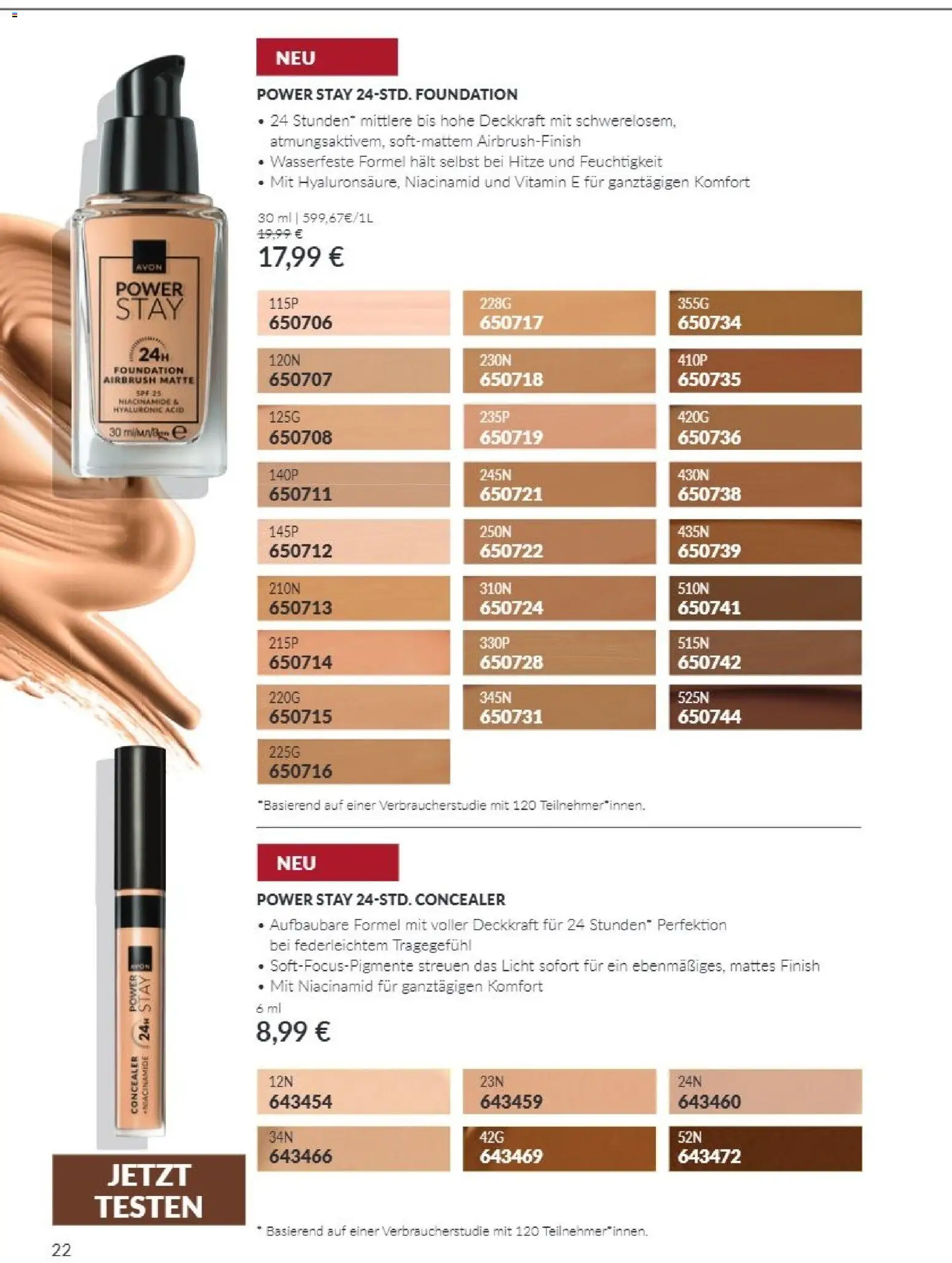 AVON Katalog Oktober 2026 – gültig ab 01.10.2026 | Seite: 22 | Produkte: Concealer, Finish, Foundation