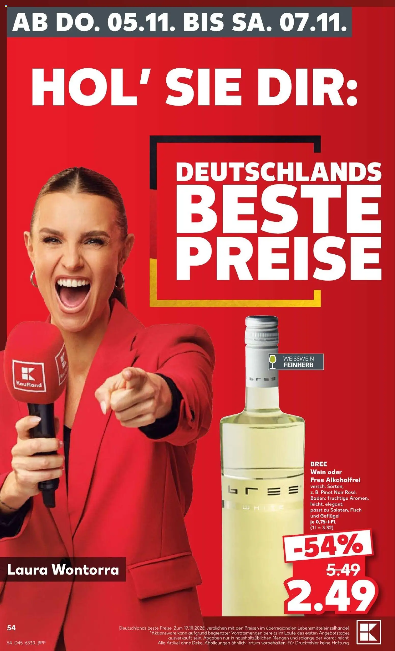 Kaufland Prospekt Hamburg – gültig ab 31.10.2026 | Seite: 54 | Produkte: Weißwein, Bree, Fisch, Wein