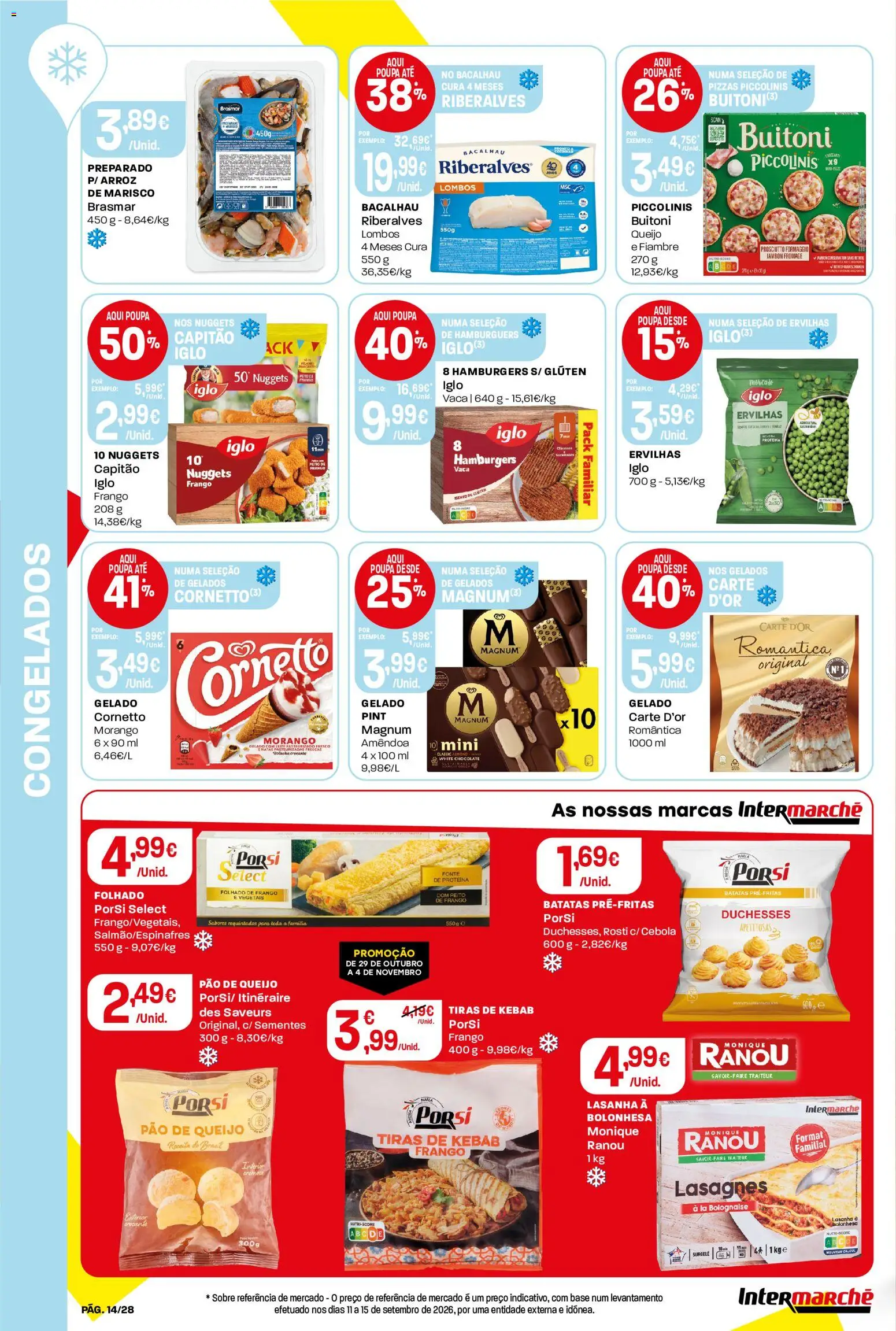 Intermarché folheto Contact │ válido de 29/10/2026 | Página: 14 | Produtos: Batatas, Cebola, Nuggets, Proteina