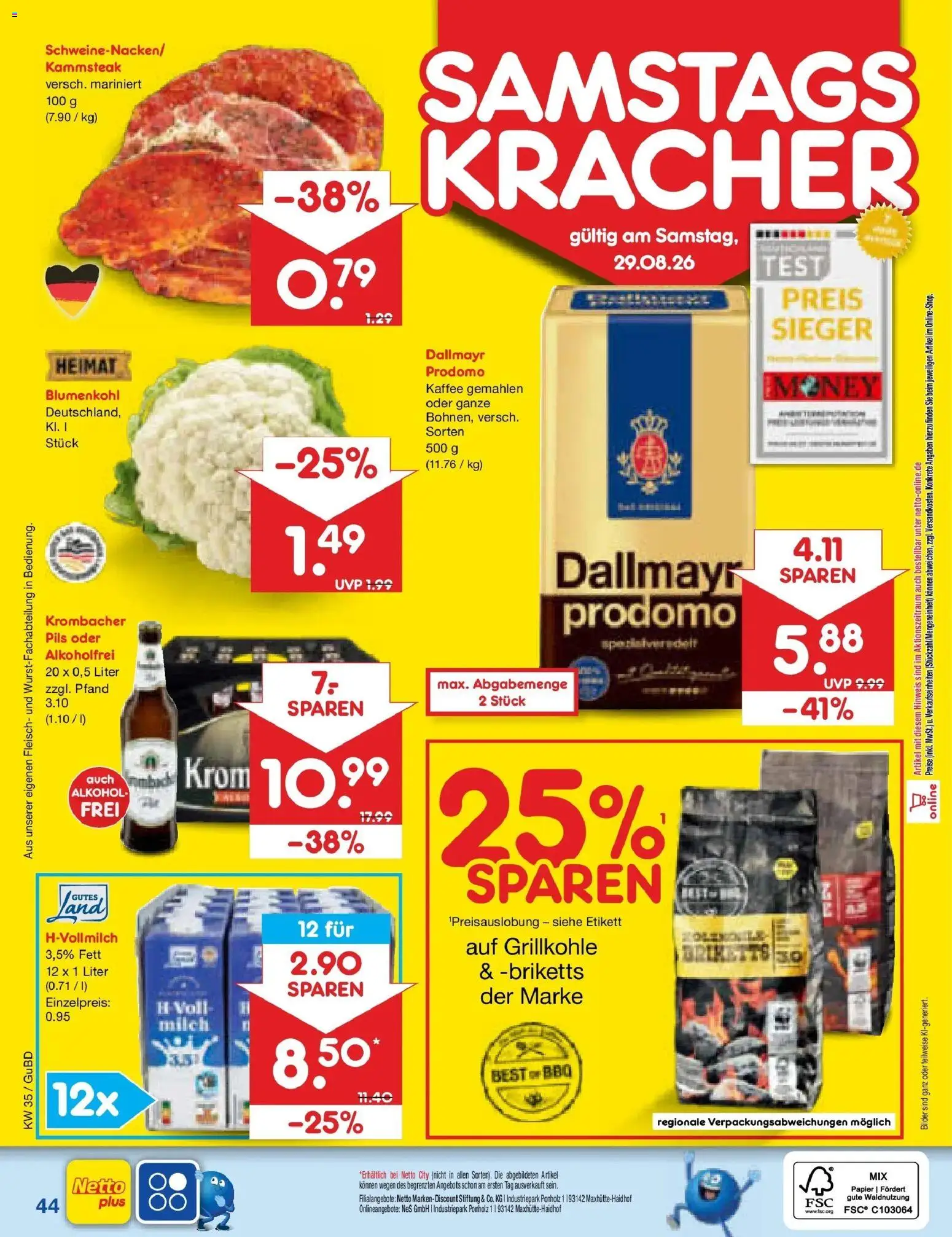 Netto Marken-Discount Prospekt Augustusburg (ab 24.08.2026) » Angebote | Seite: 58 | Produkte: Pils, Dallmayr, Krombacher, Fleisch