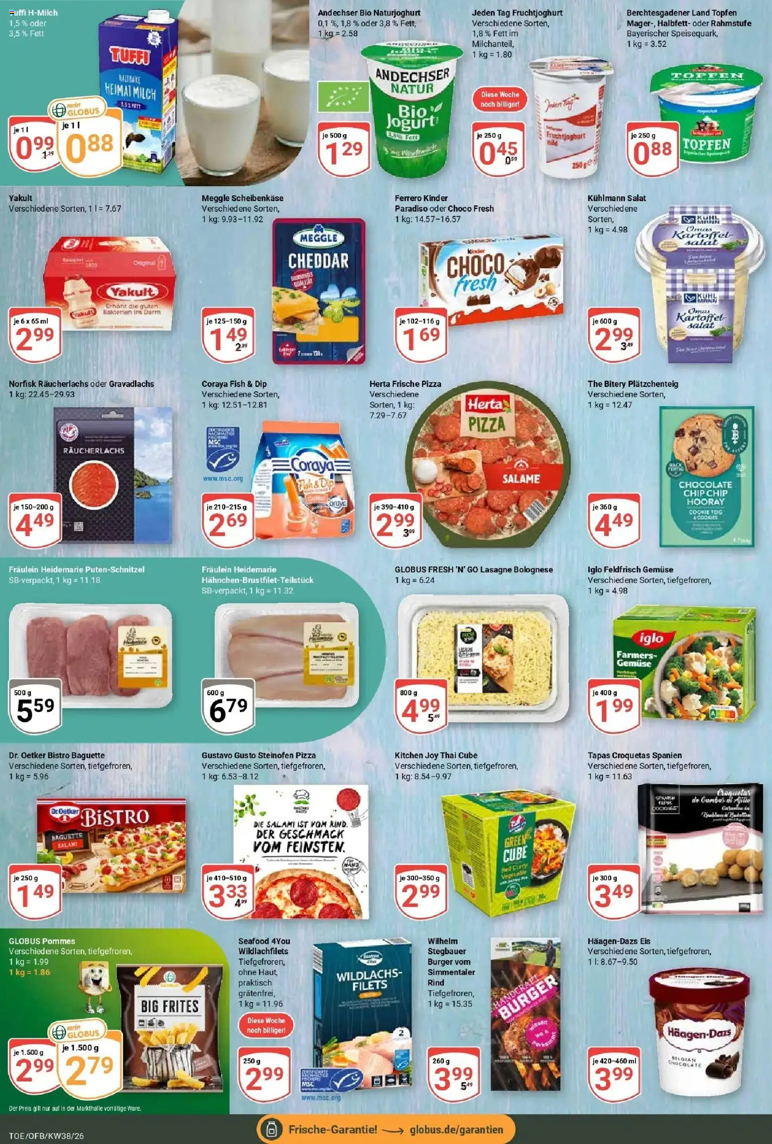 Globus Prospekt Tönisvorst (ab 14.09.2026) » Angebote online | Seite: 9 | Produkte: Gustavo gusto, Iglo, Burger, Lasagne