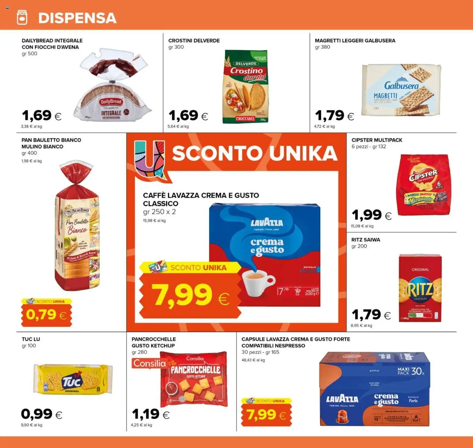 Volantino Tigre del 21.05.2026 | Pagina: 16 | Prodotti: Crema, Crackers, Crostini, Lavazza