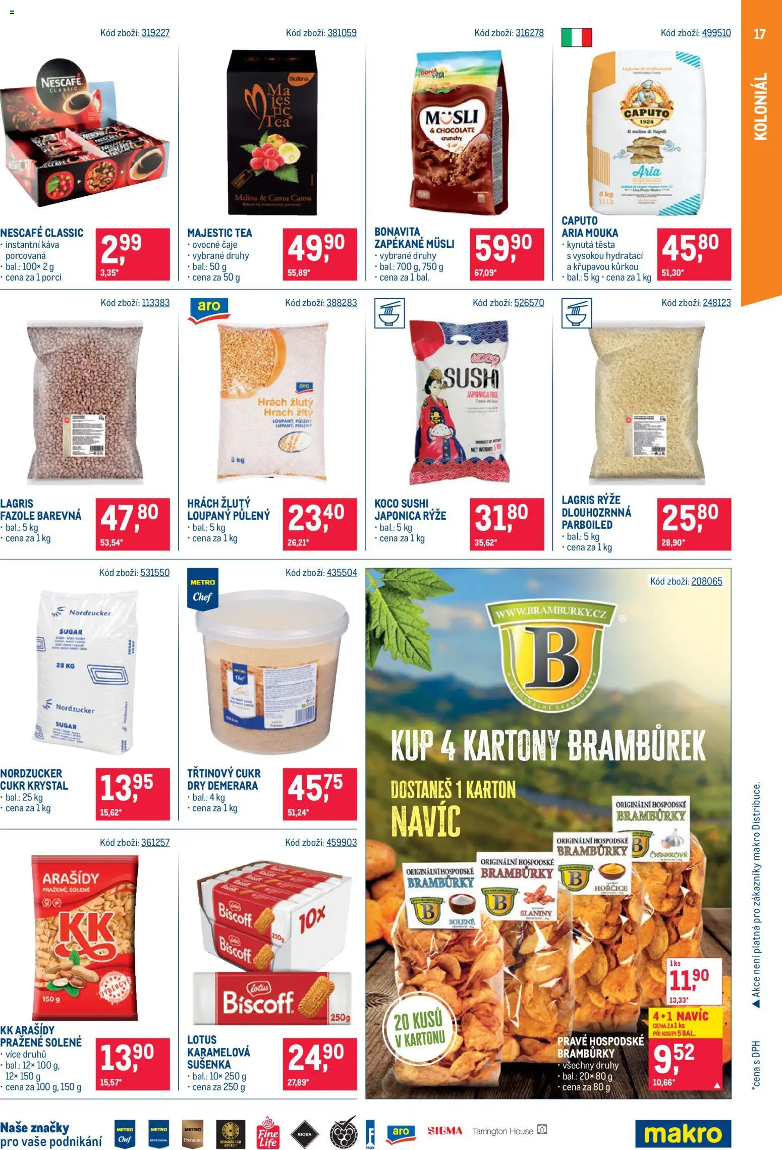 Makro leták - Gastronomie od 09.09.2026 | Strana: 17 | Produkty: Třtinový cukr, Čaje, Sushi, Cukr krystal