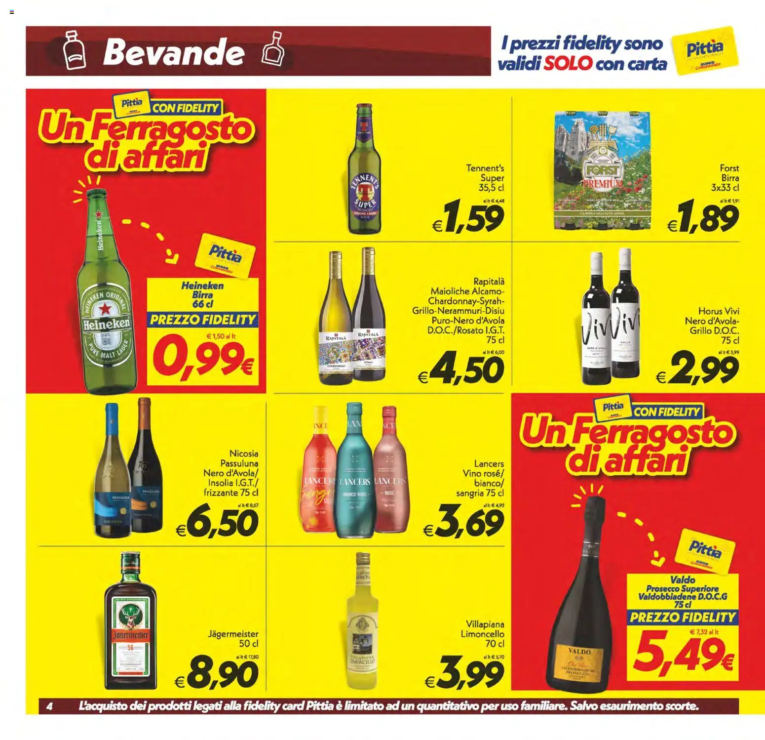 Volantino SuperConveniente del 11/08/2026 | Pagina: 4 | Prodotti: Tennent's, Birra, Bevande, Limoncello