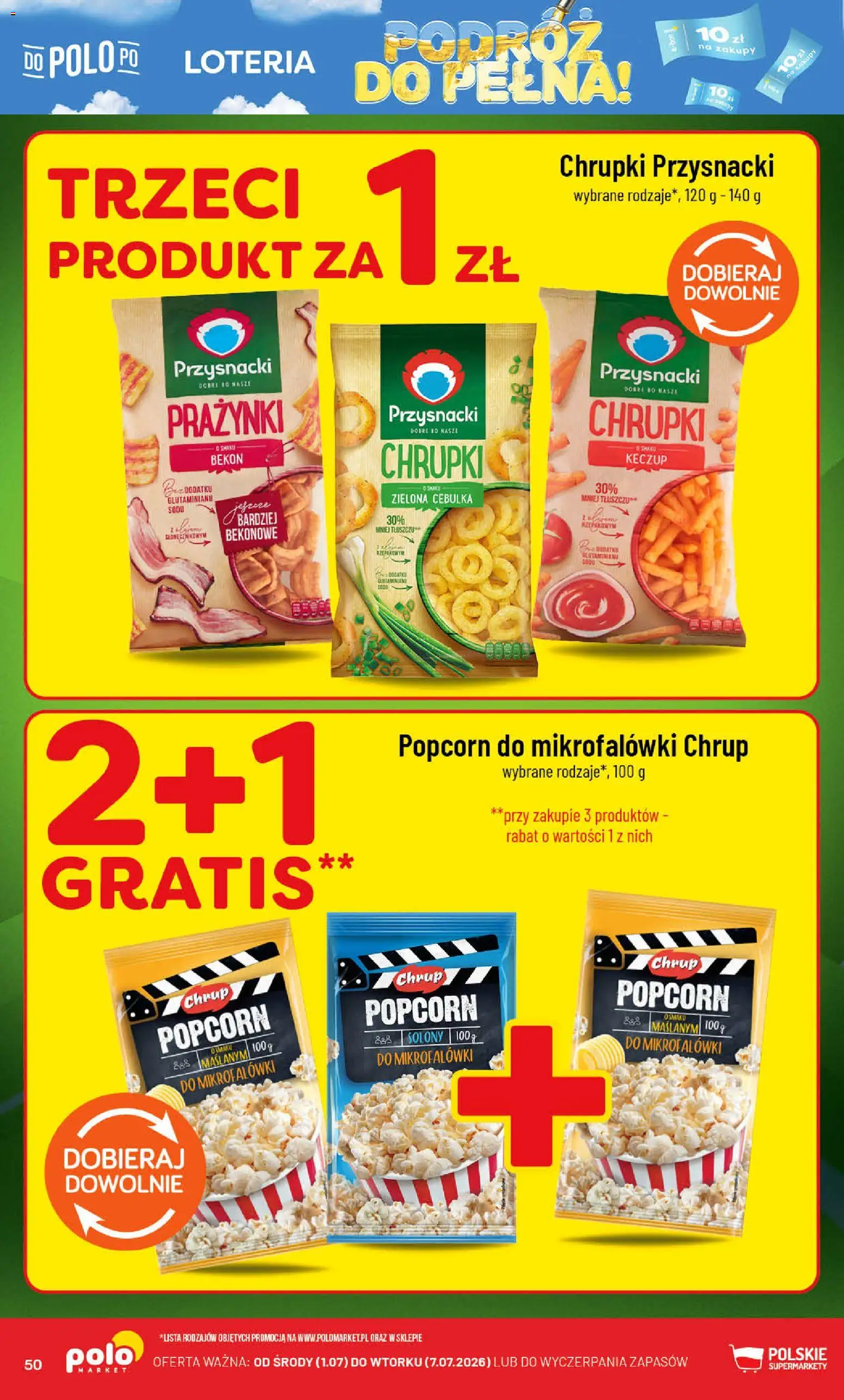POLOmarket gazetka od 01.07.2026 | Strona: 50 | Produkty: Chrupki, Bekon, Popcorn, Keczup