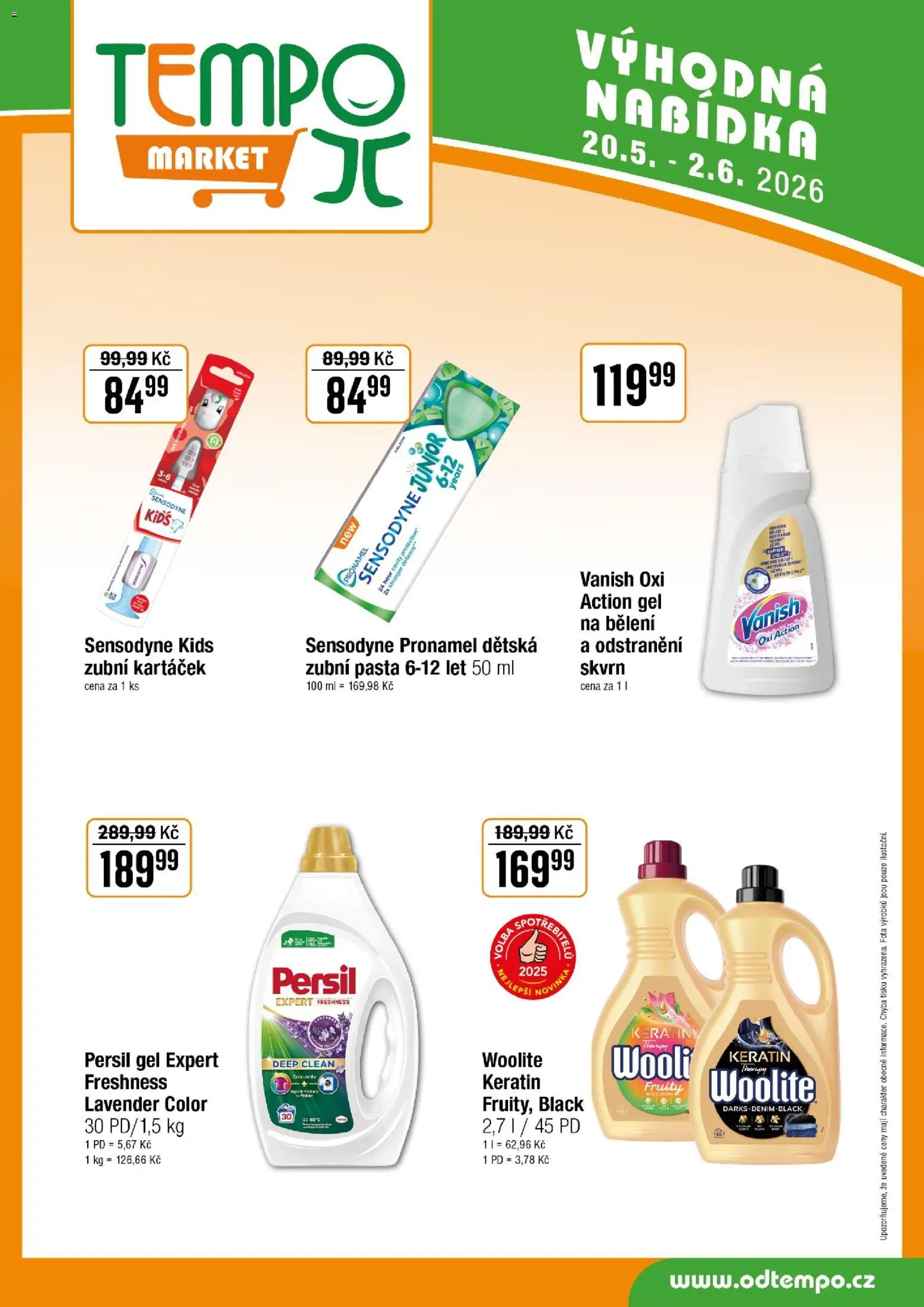 Tempo leták od 20.05.2026 | Strana: 10 | Produkty: Zubní pasta, Zubní kartáček, Woolite, Persil