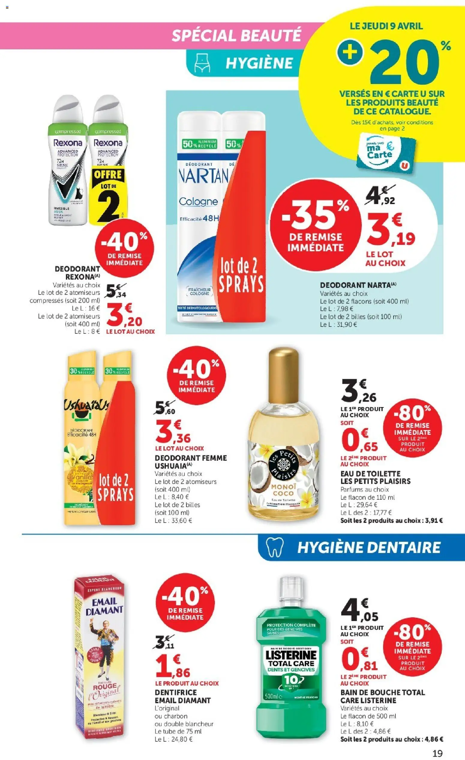 {H1} | Page: 19 | Produits: Produits beauté, Eau de toilette, Dentifrice, Bain de bouche