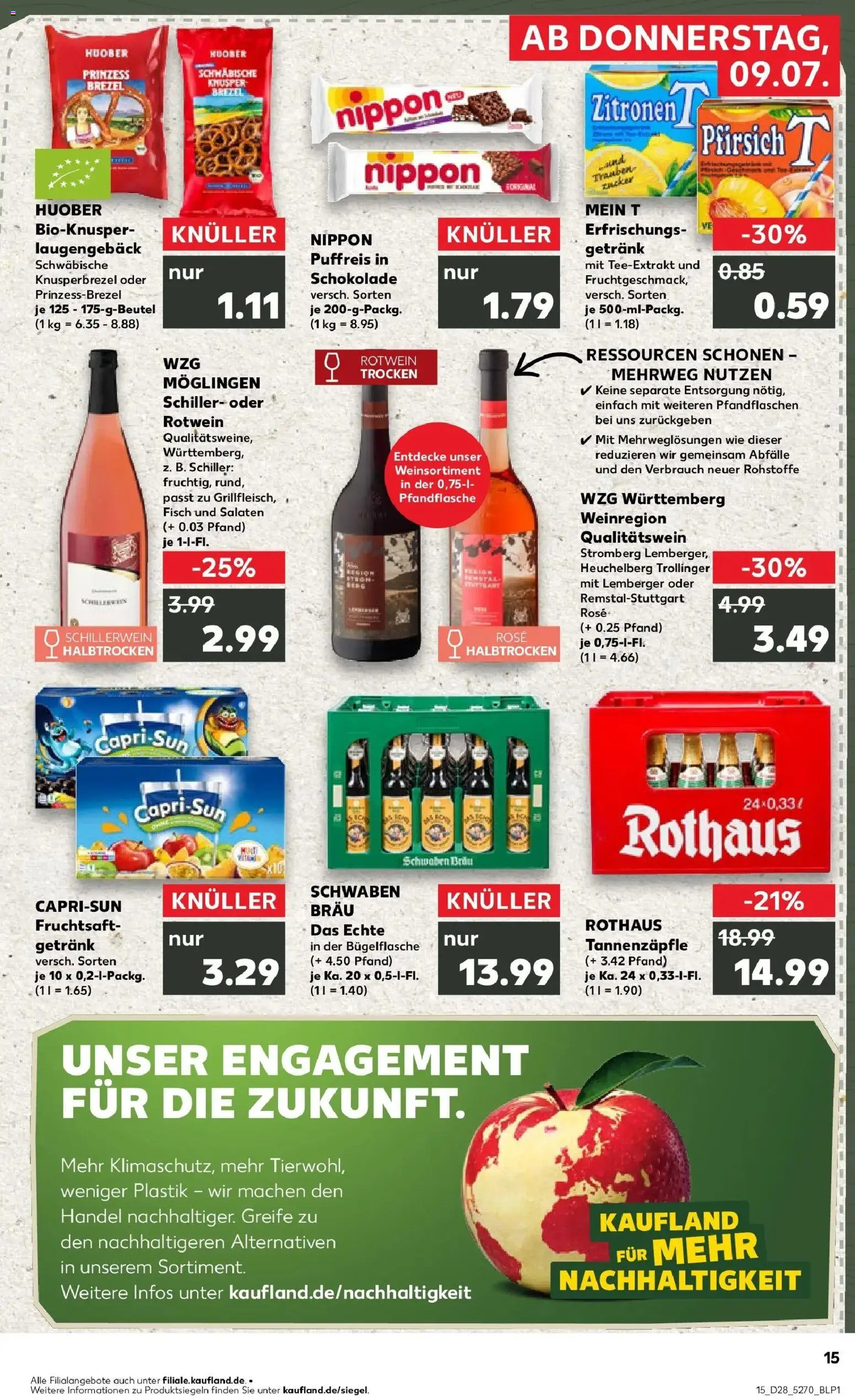 Kaufland Prospekt Pfullingen – gültig ab 09.07.2026 | Seite: 15 | Produkte: Trauben, Schokolade, Zucker, Zitronen