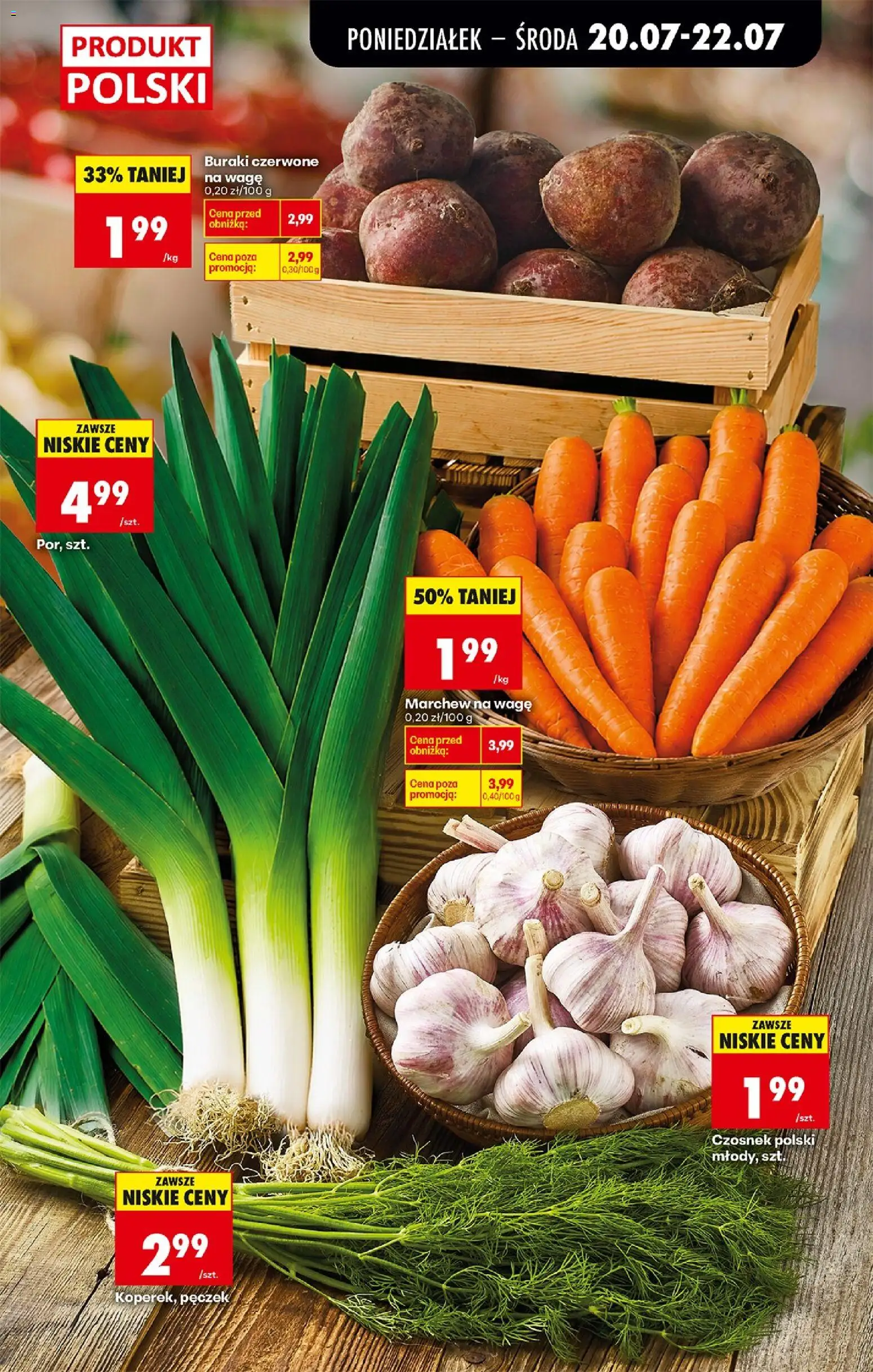 Biedronka gazetka od poniedziałku od 20.07.2026 | Strona: 29 | Produkty: Czosnek, Koperek, Buraki, Por