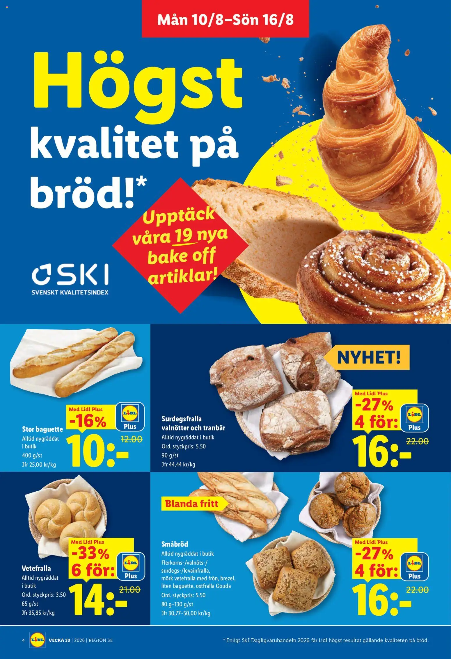 Lidl reklamblad aktuell från 10/08/2026 | Sida: 4 | Produkter: Baguette, Bröd