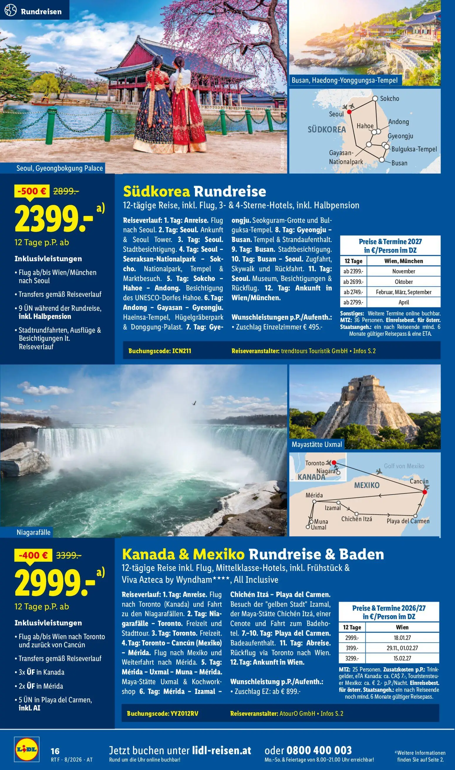 Lidl August/September Reise - Highlights gültig ab 12.08.2026 | Seite: 16 | Produkte: Uhr