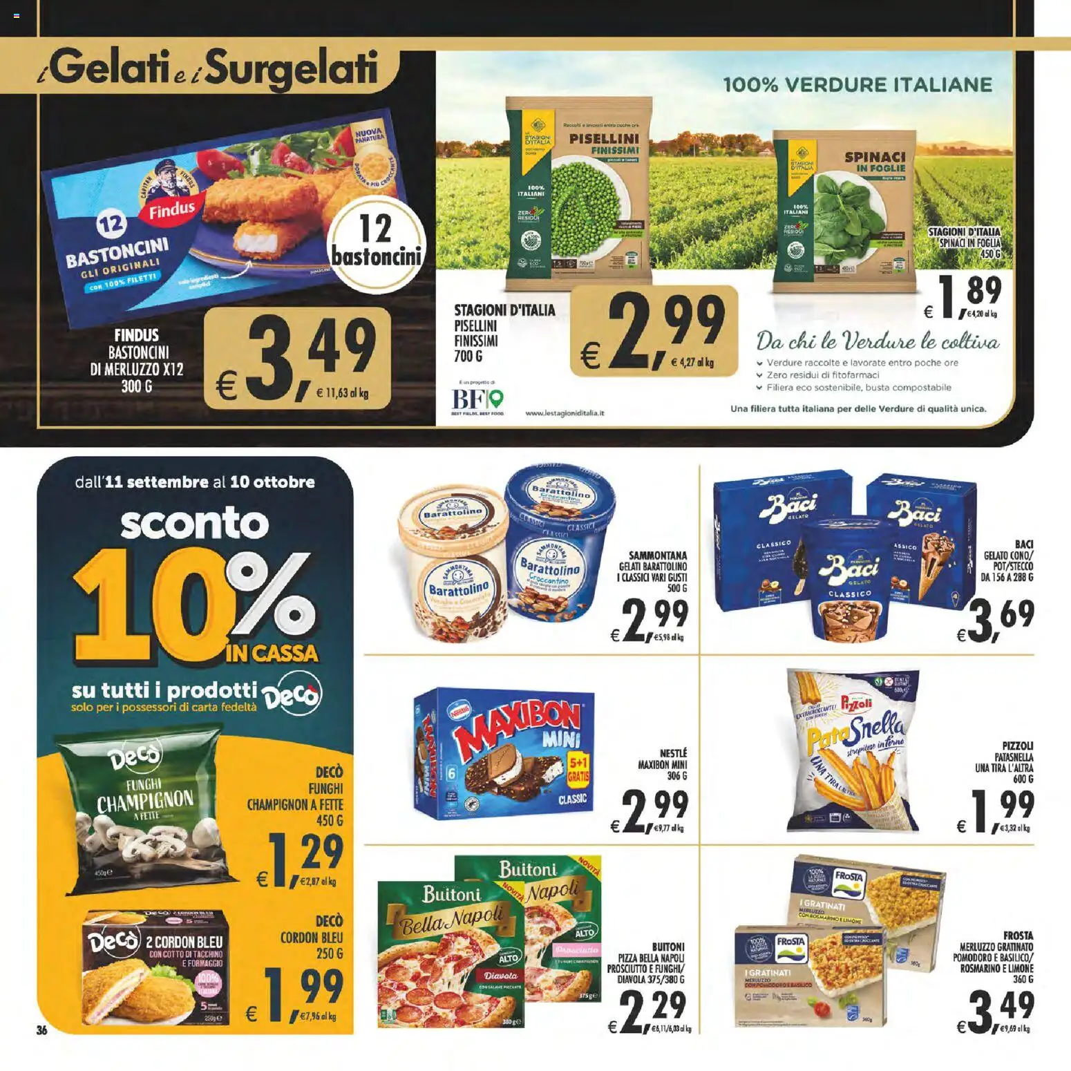 Volantino Decò del 22/09/2026 | Pagina: 36 | Prodotti: Rosmarino, Gelato, Funghi, Spinaci