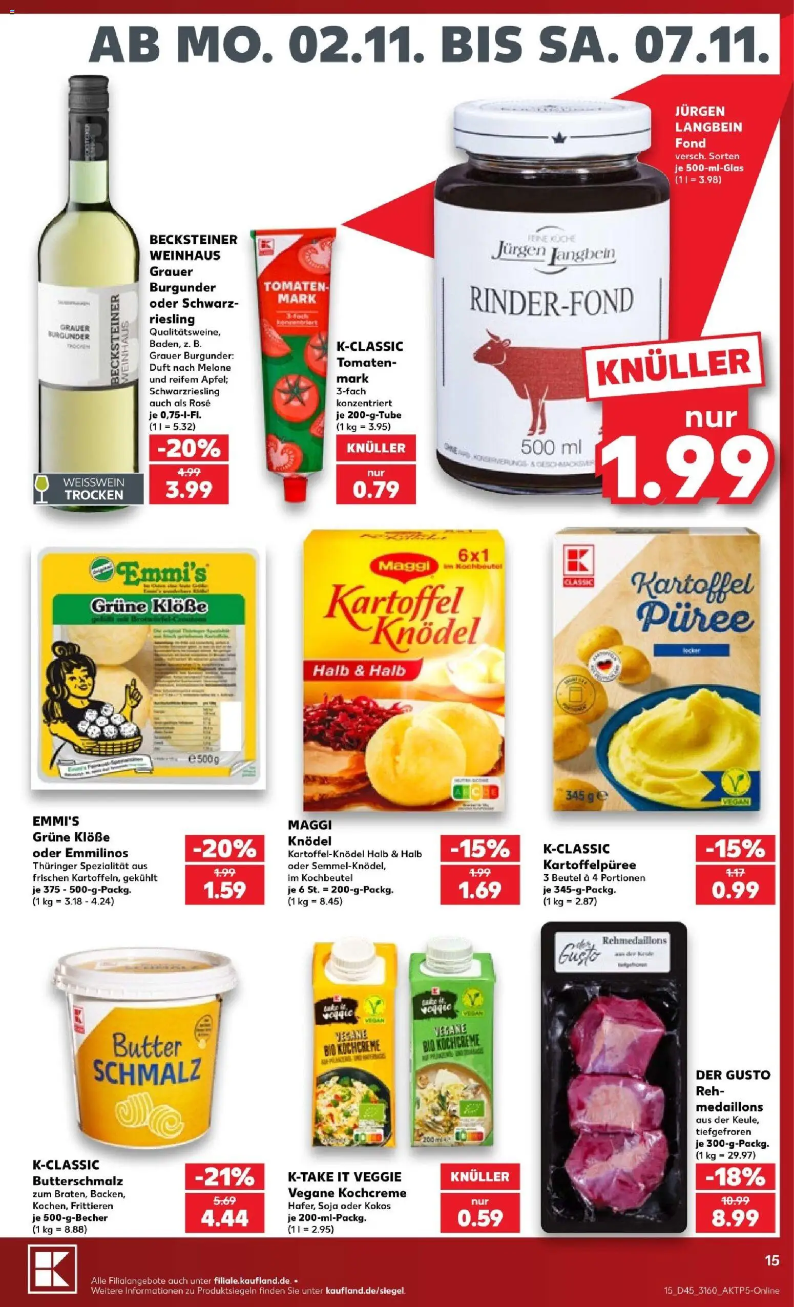 Kaufland Prospekt – gültig ab 02.11.2026 | Seite: 15 | Produkte: Butterschmalz, Weißwein trocken, Küche, Duft