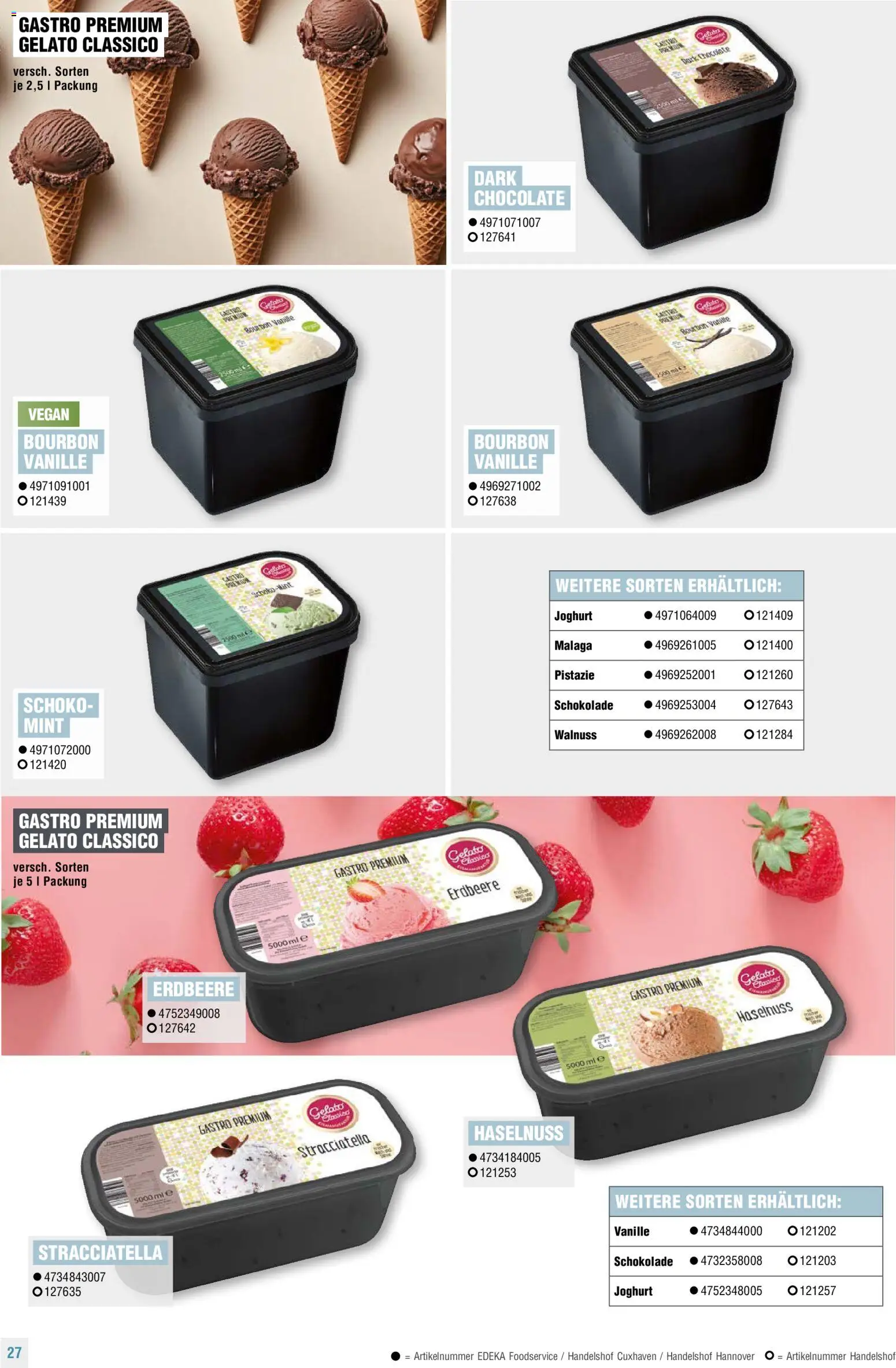 Handelshof Eiskonzept 2026 – gültig ab 01.01.2026 | Seite: 27 | Produkte: Joghurt, Schokolade, Vanille, Bourbon