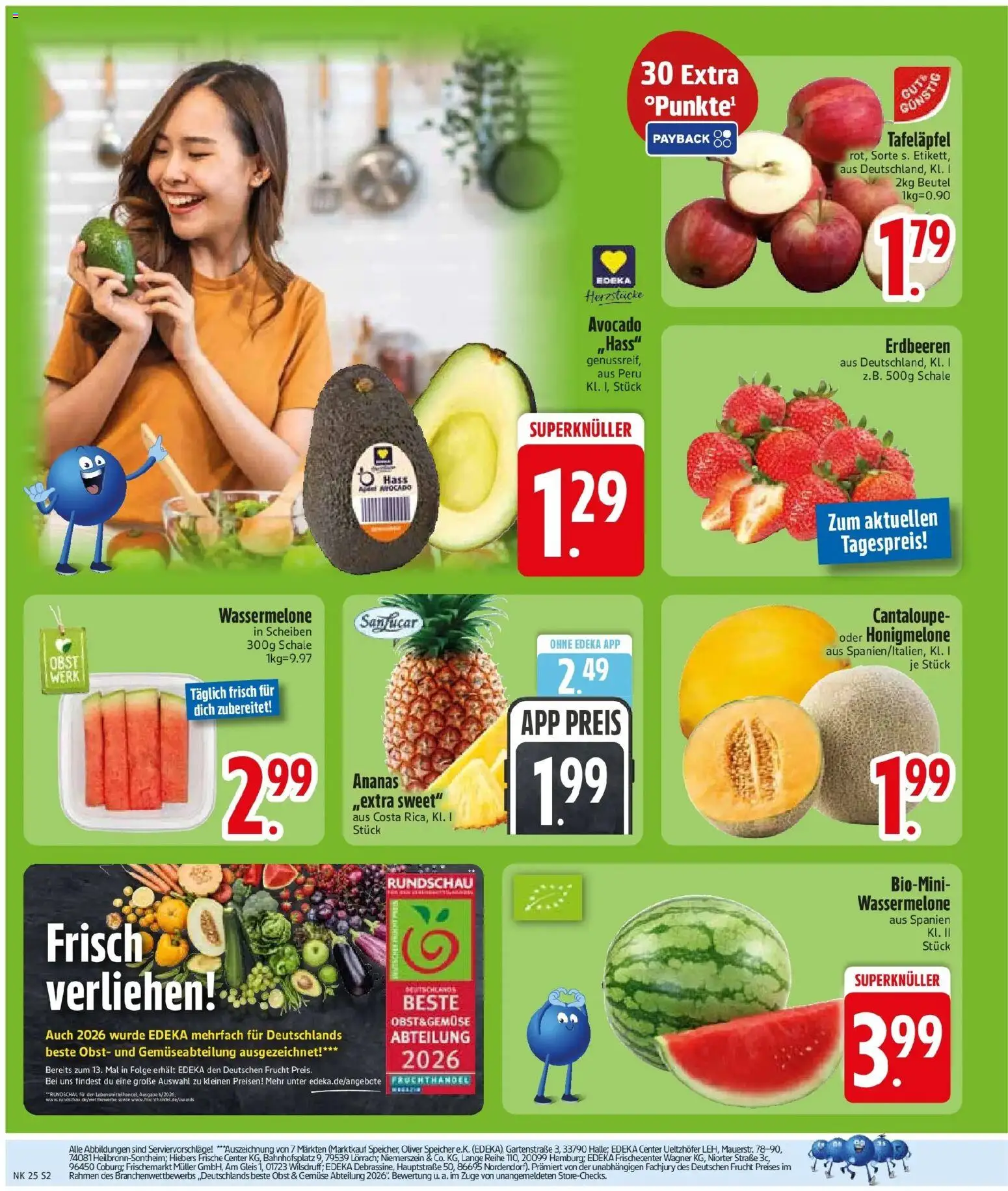 Edeka prospekt Frontenhausen – gültig ab 14.06.2026 | Seite: 4 | Produkte: Gemüse, Obst, Wassermelone, Erdbeeren
