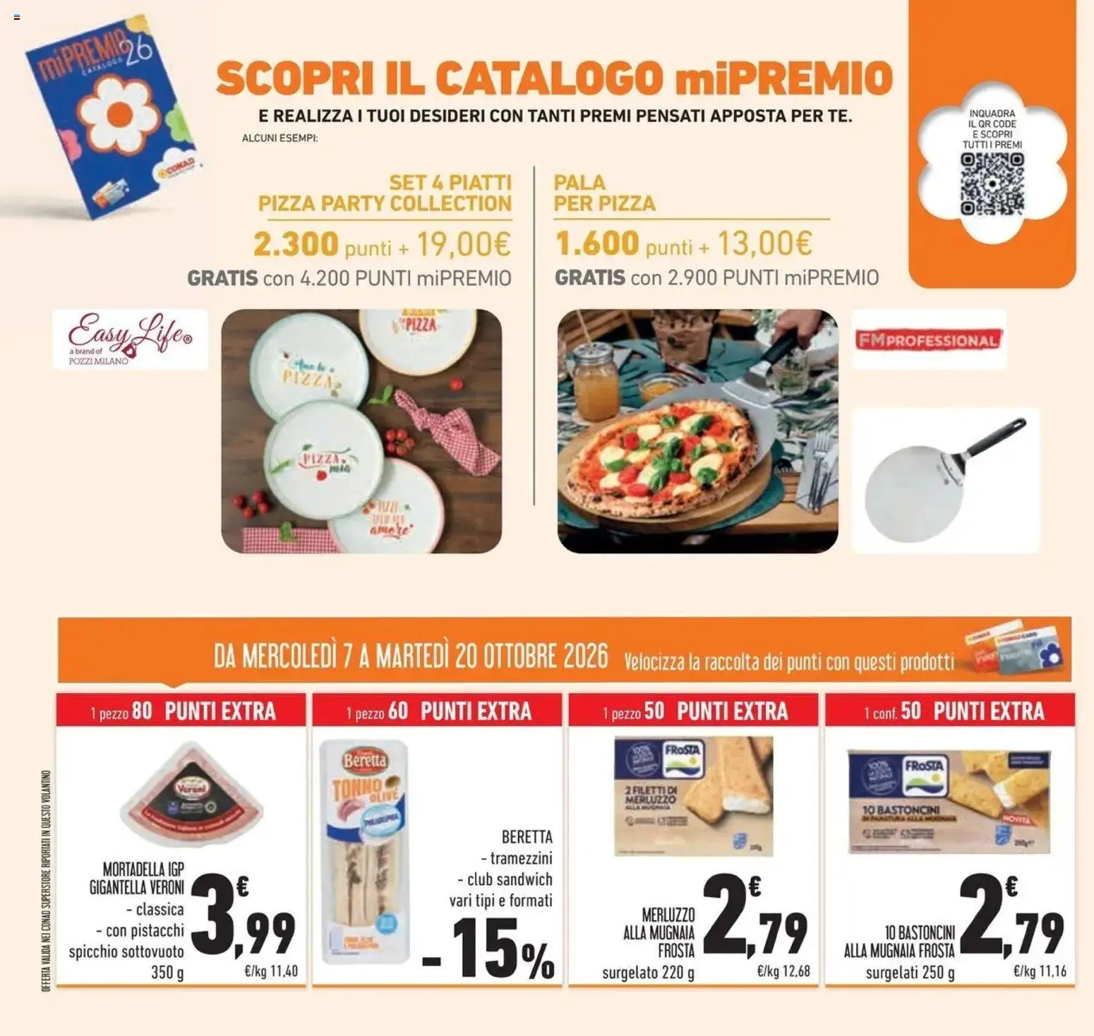 Volantino Conad del 07/10/2026 | Pagina: 56 | Prodotti: Pizza, Merluzzo, Piatti, Mortadella