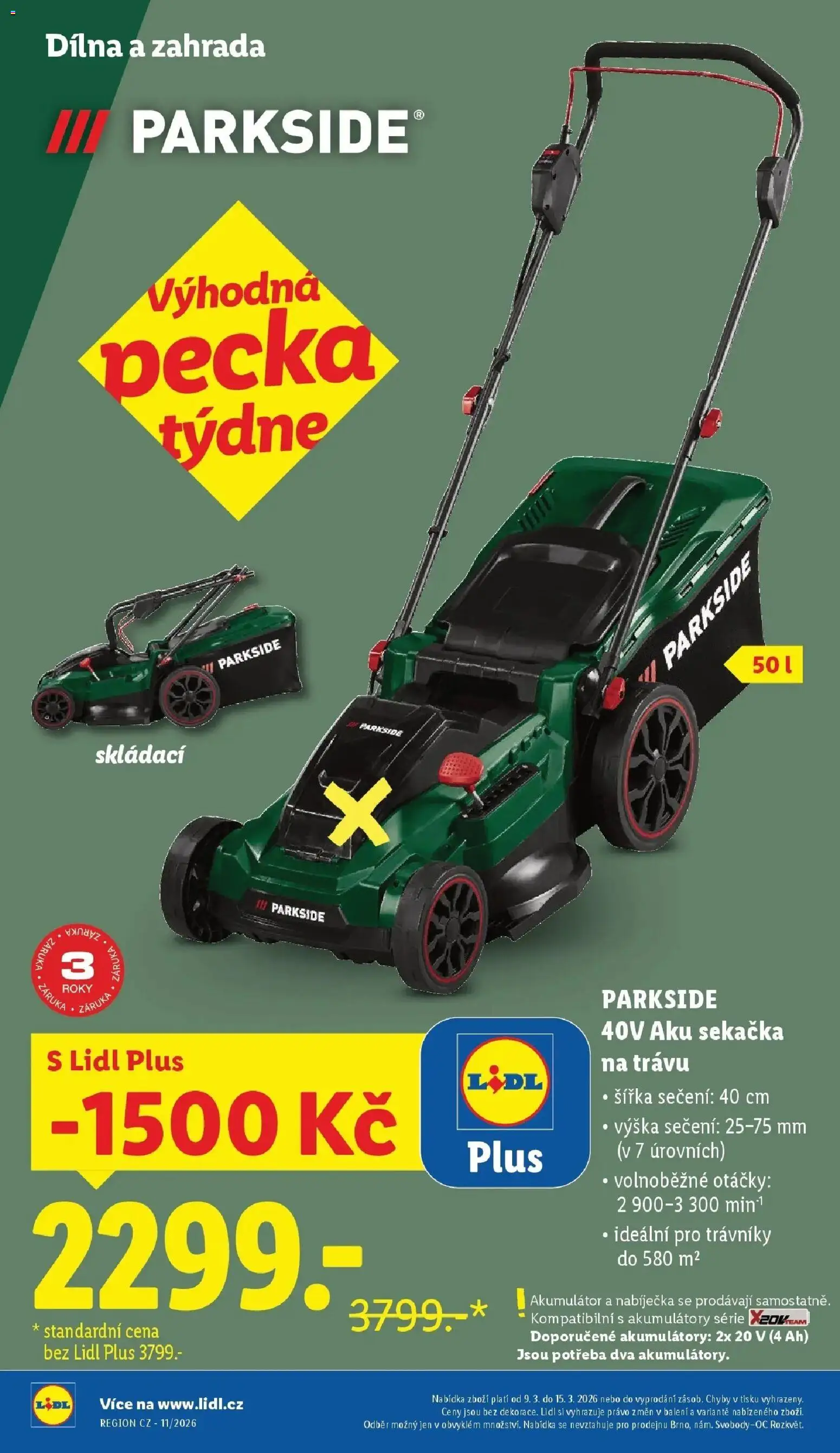 Lidl aktuální leták od 09.03.2026 | Strana: 6 | Produkty: Parkside, Zahrada, Sekačka
